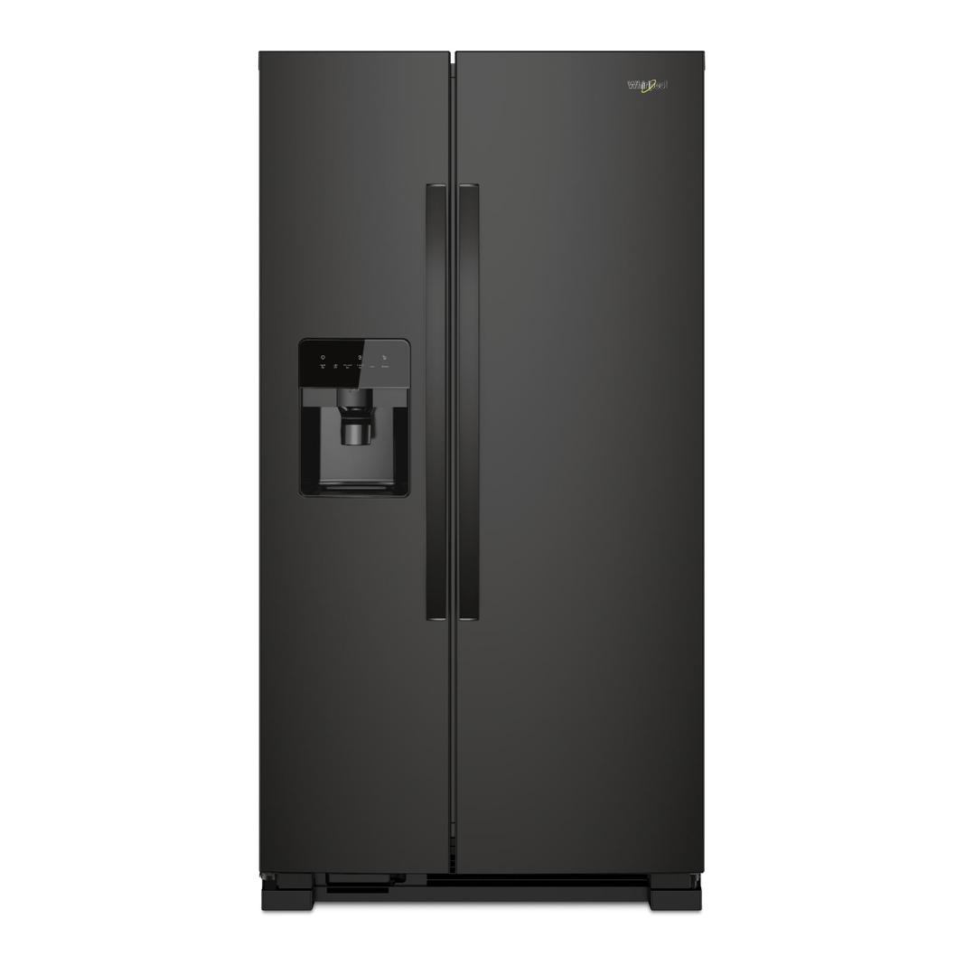 Whirlpool - 35.88 Inch 25 cu. ft Side by Side Refrigerator in Black (Open Box) - WRS335SDHB