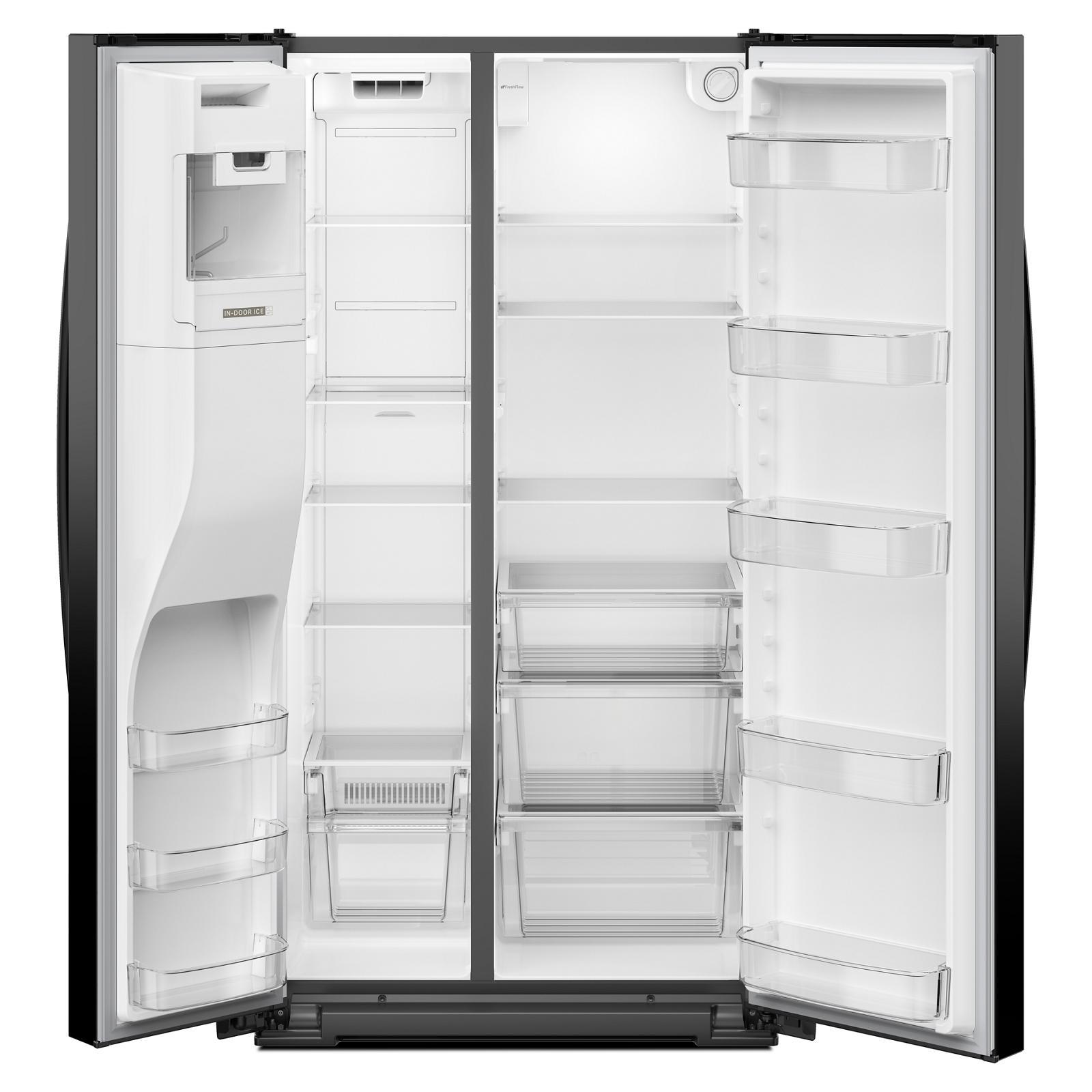Whirlpool - 36 Inch 20.9 cu. ft Side by Side Refrigerator in Black - WRSC5536RB