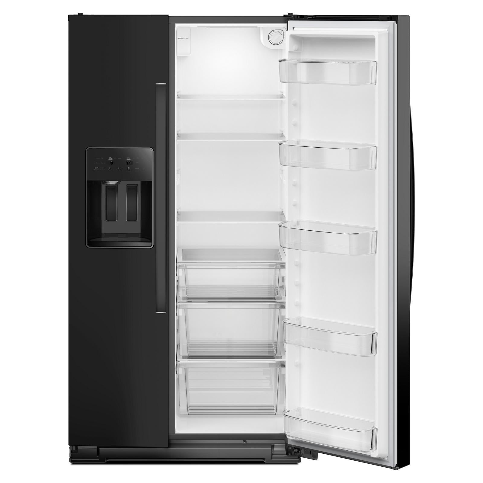 Whirlpool - 36 Inch 20.9 cu. ft Side by Side Refrigerator in Black - WRSC5536RB