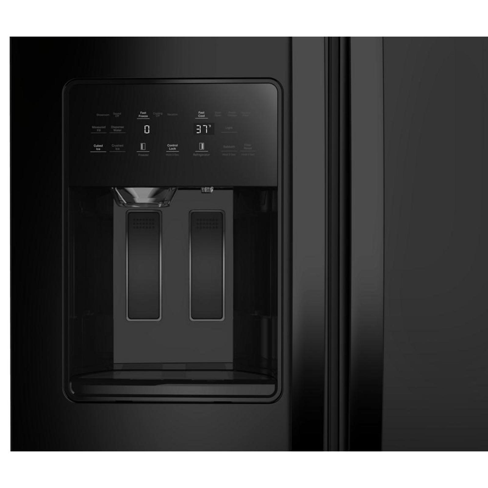 Whirlpool - 36 Inch 20.9 cu. ft Side by Side Refrigerator in Black - WRSC5536RB