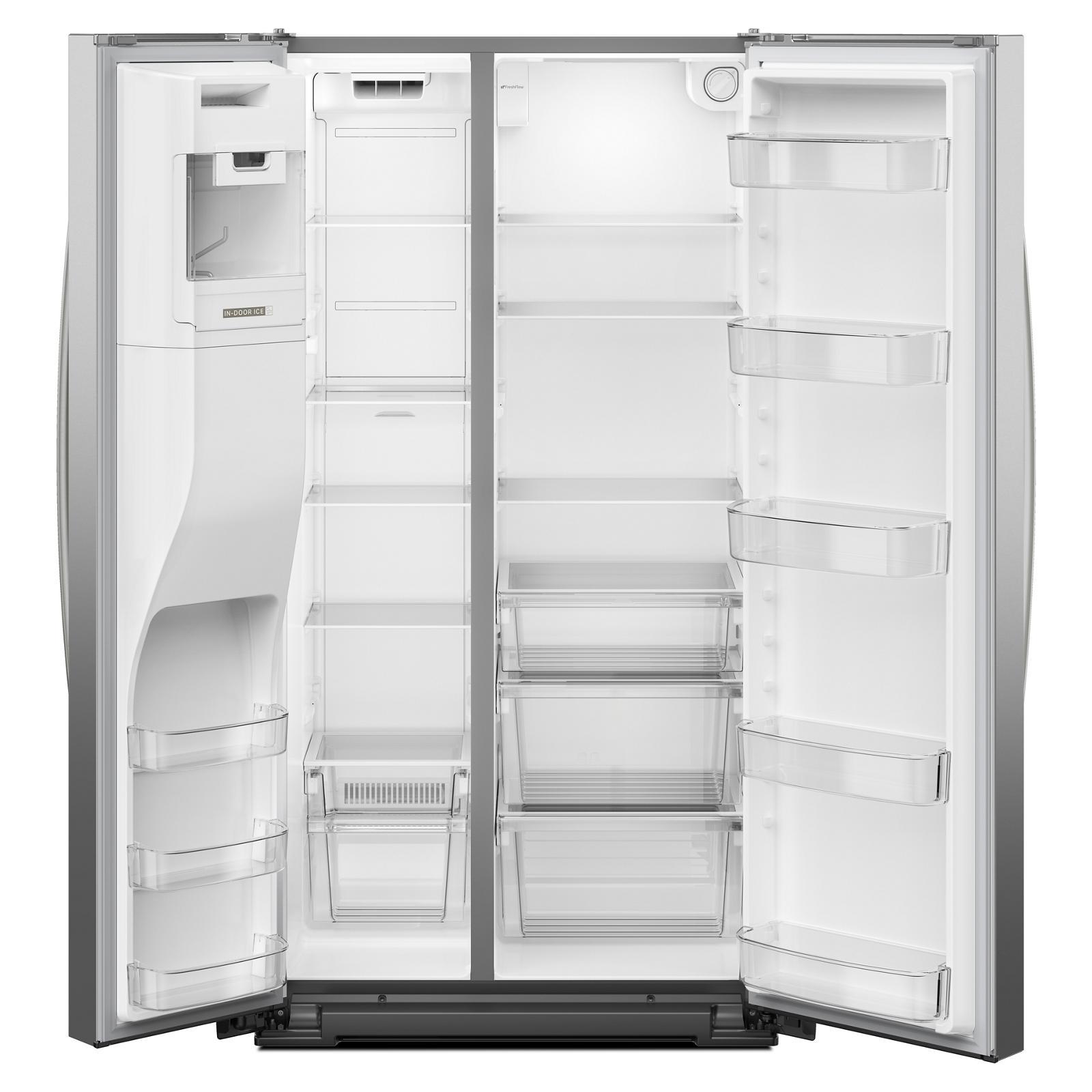 Whirlpool - 36 Inch 20.9 cu. ft Side by Side Refrigerator in Stainless - WRSC5536RZ