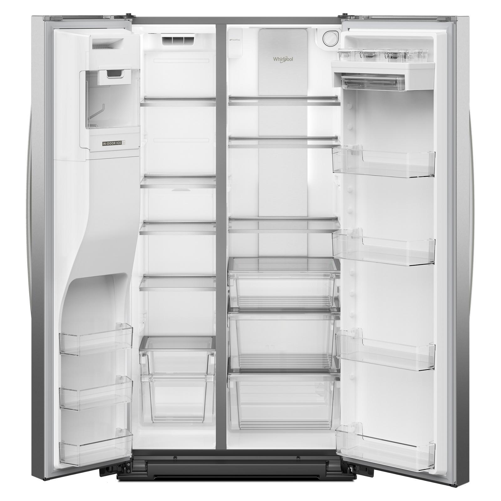 Whirlpool - 36 Inch 20.9 cu. ft Side by Side Refrigerator in Stainless - WRSC6536RZ