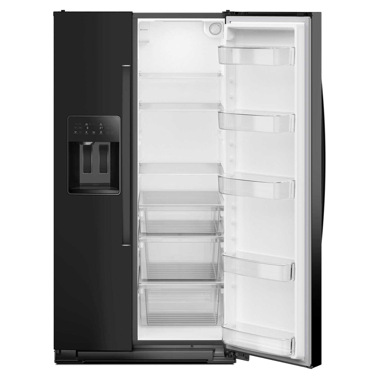 Whirlpool - 36 Inch 28.7 cu. ft Side by Side Refrigerator in Black - WRSF5536RB