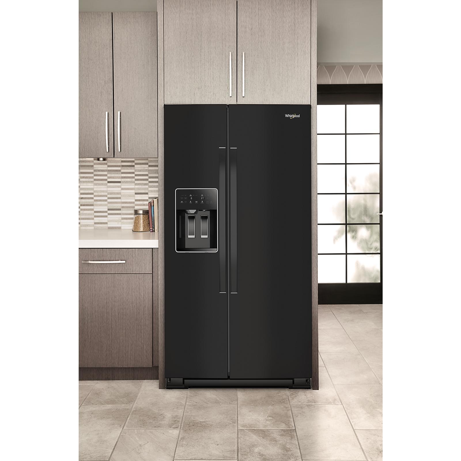 Whirlpool - 36 Inch 28.7 cu. ft Side by Side Refrigerator in Black - WRSF5536RB