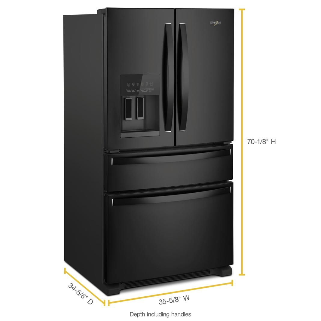 Whirlpool - 35.63 Inch 25 cu. ft French Door Refrigerator in Black - WRX735SDHB