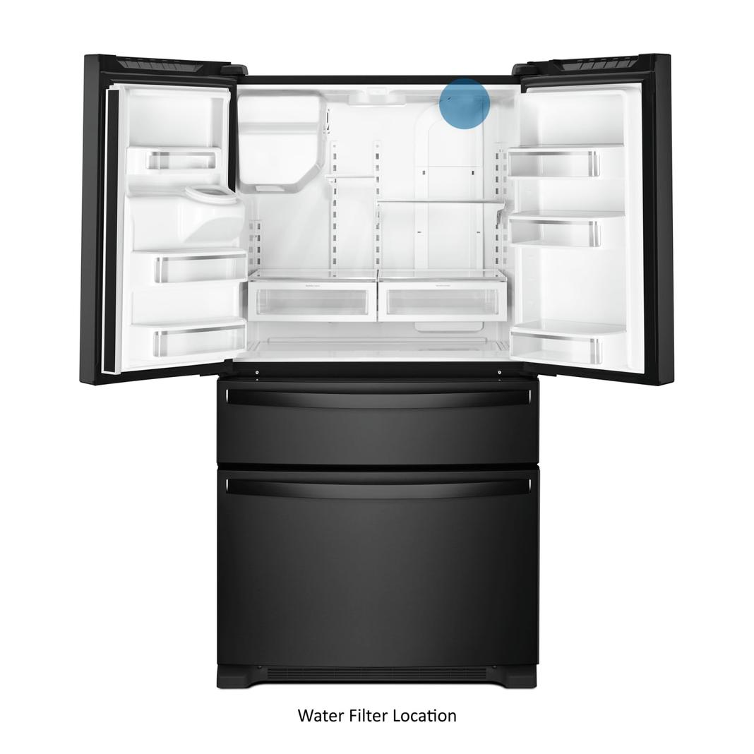 Whirlpool - 35.63 Inch 25 cu. ft French Door Refrigerator in Black - WRX735SDHB