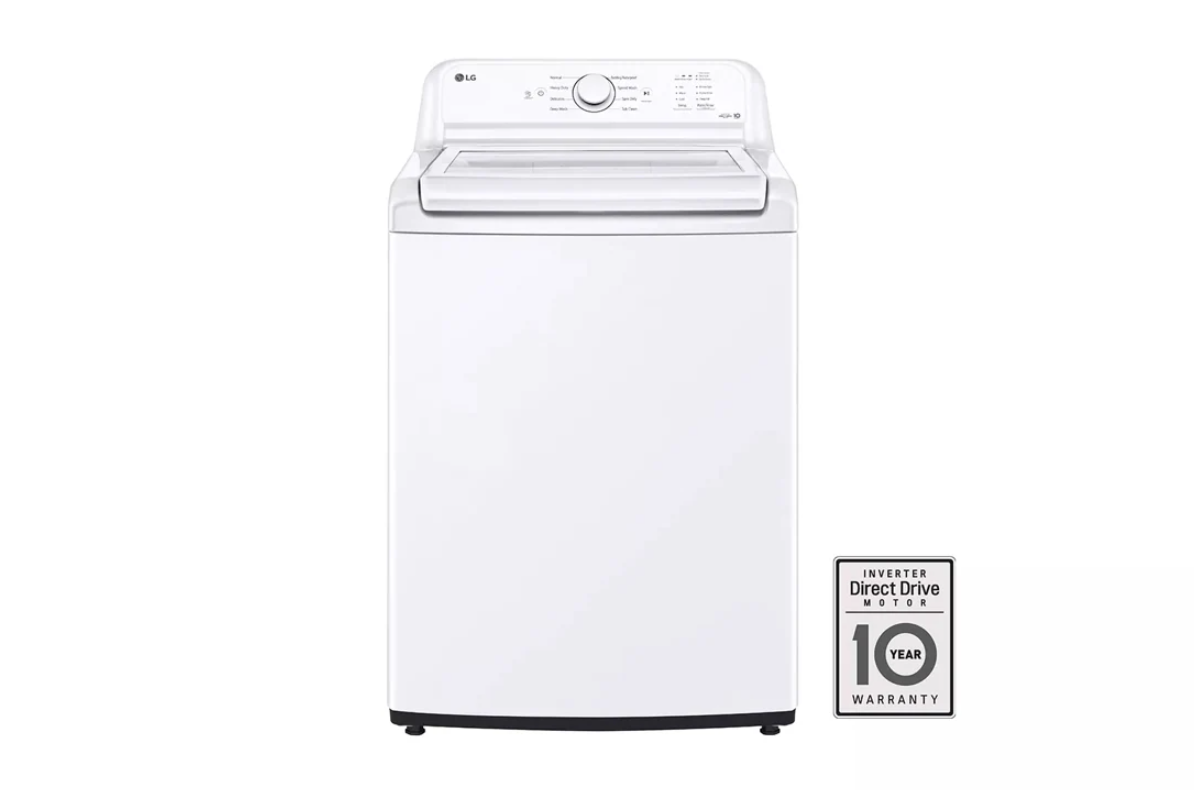 LG - 4.1 cu. Ft Top Load Washer in White - WT6105CW