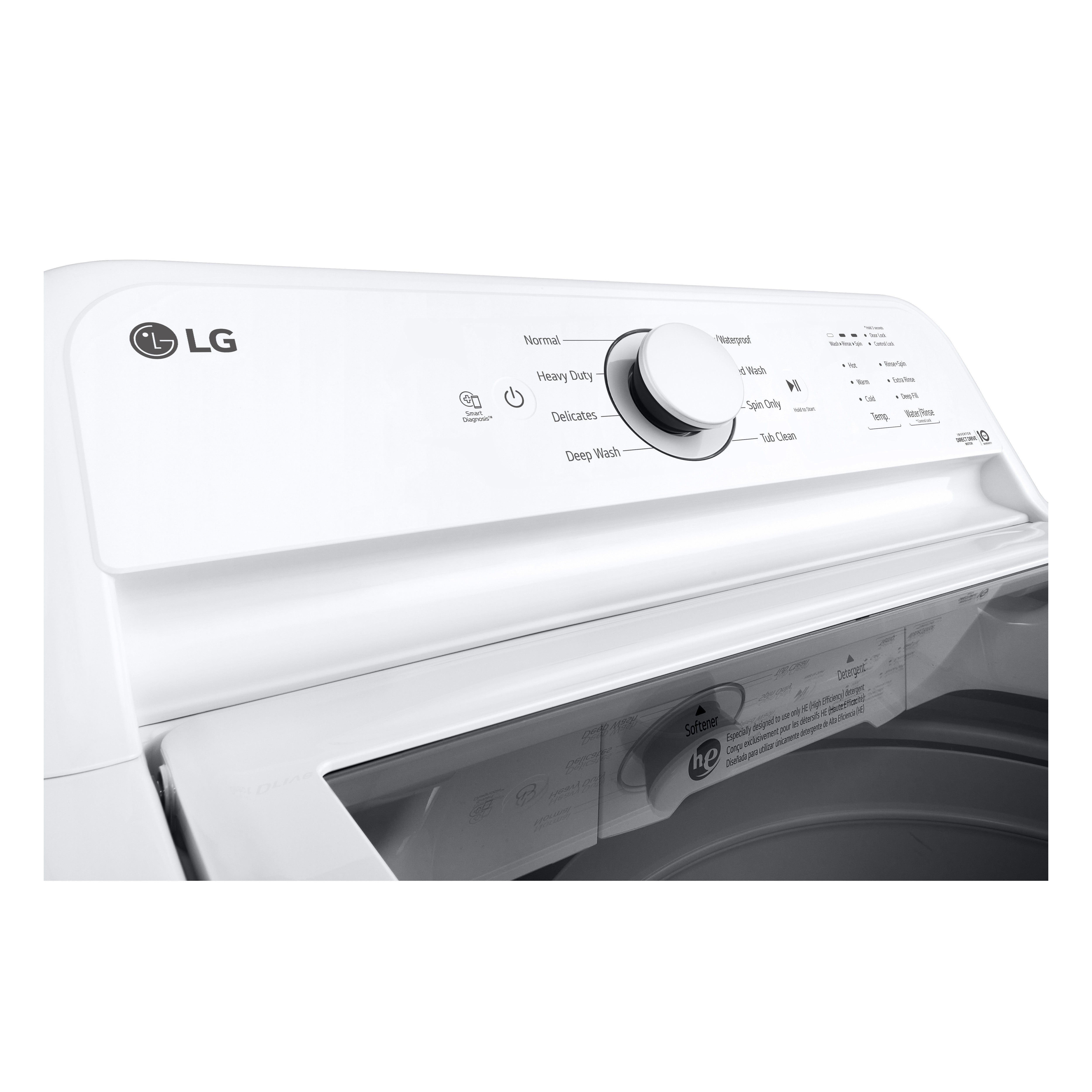 LG - 4.1 cu. Ft Top Load Washer in White - WT6105CW