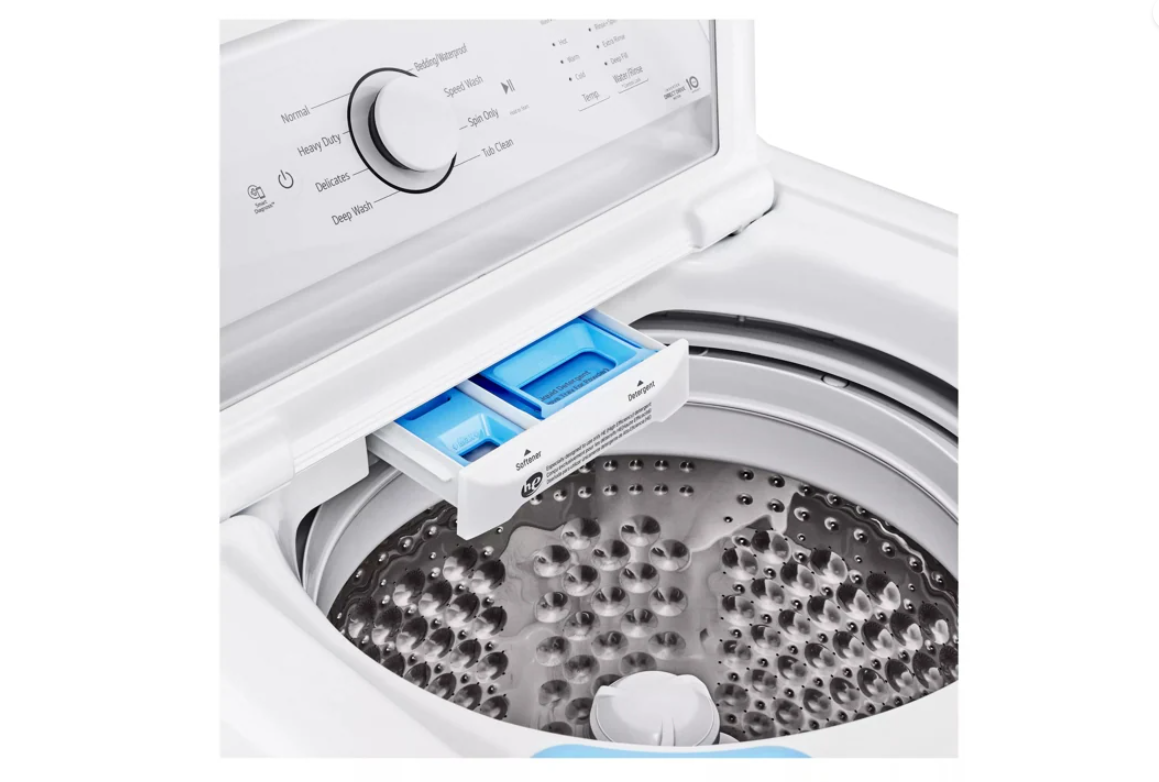 LG - 4.1 cu. Ft Top Load Washer in White - WT6105CW