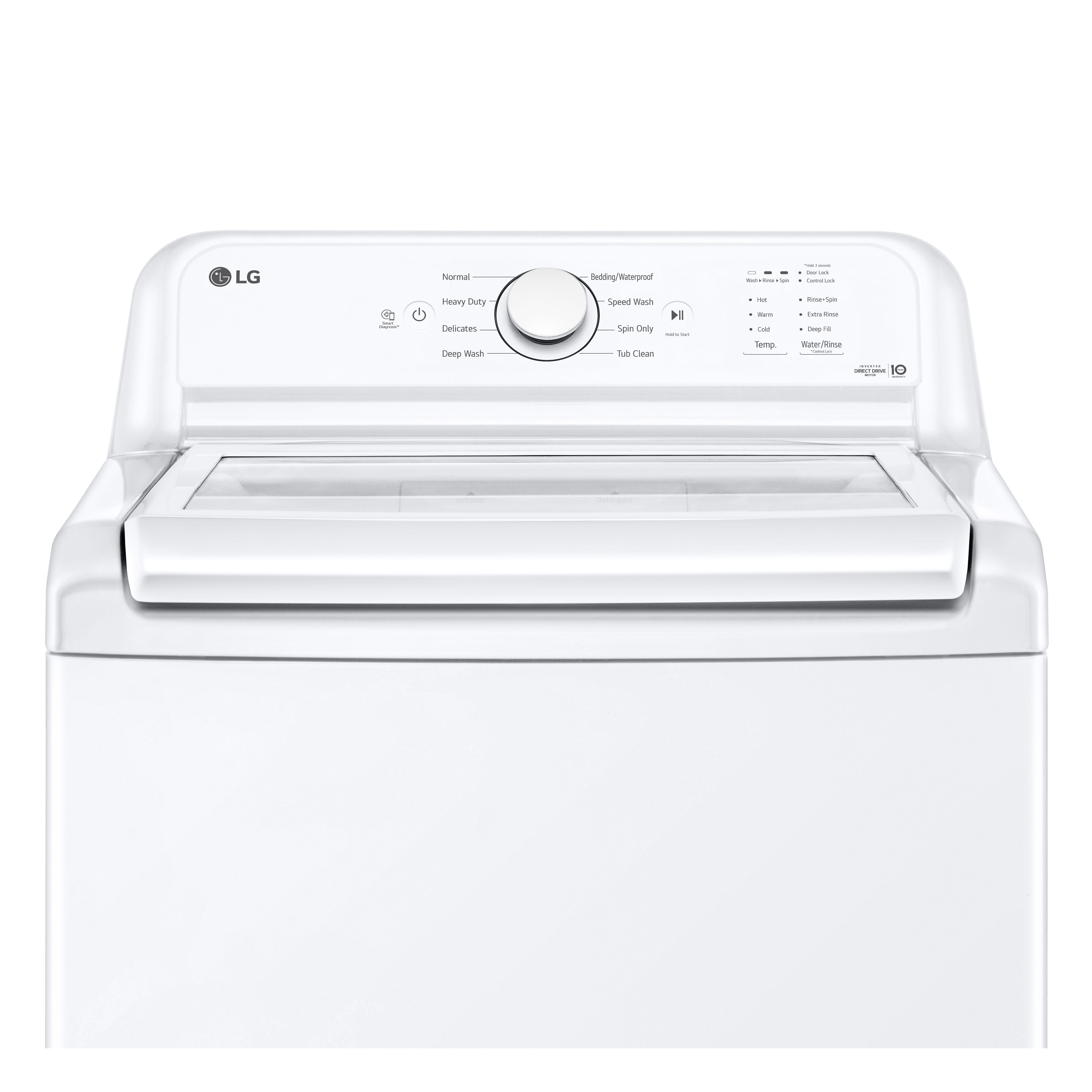LG - 4.1 cu. Ft Top Load Washer in White - WT6105CW