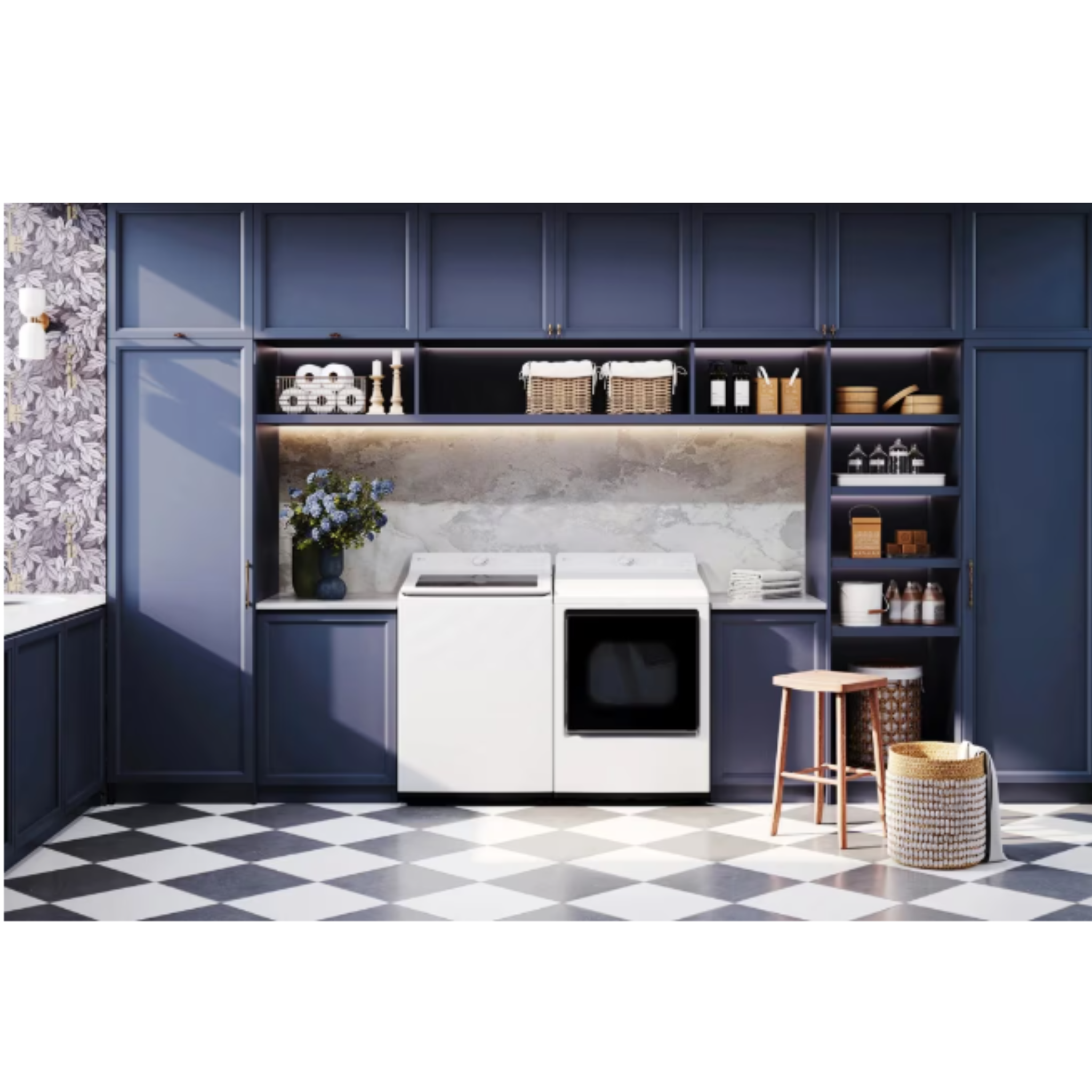 LG - 5.8 cu. Ft Top Load Washer in White - WT8200CW