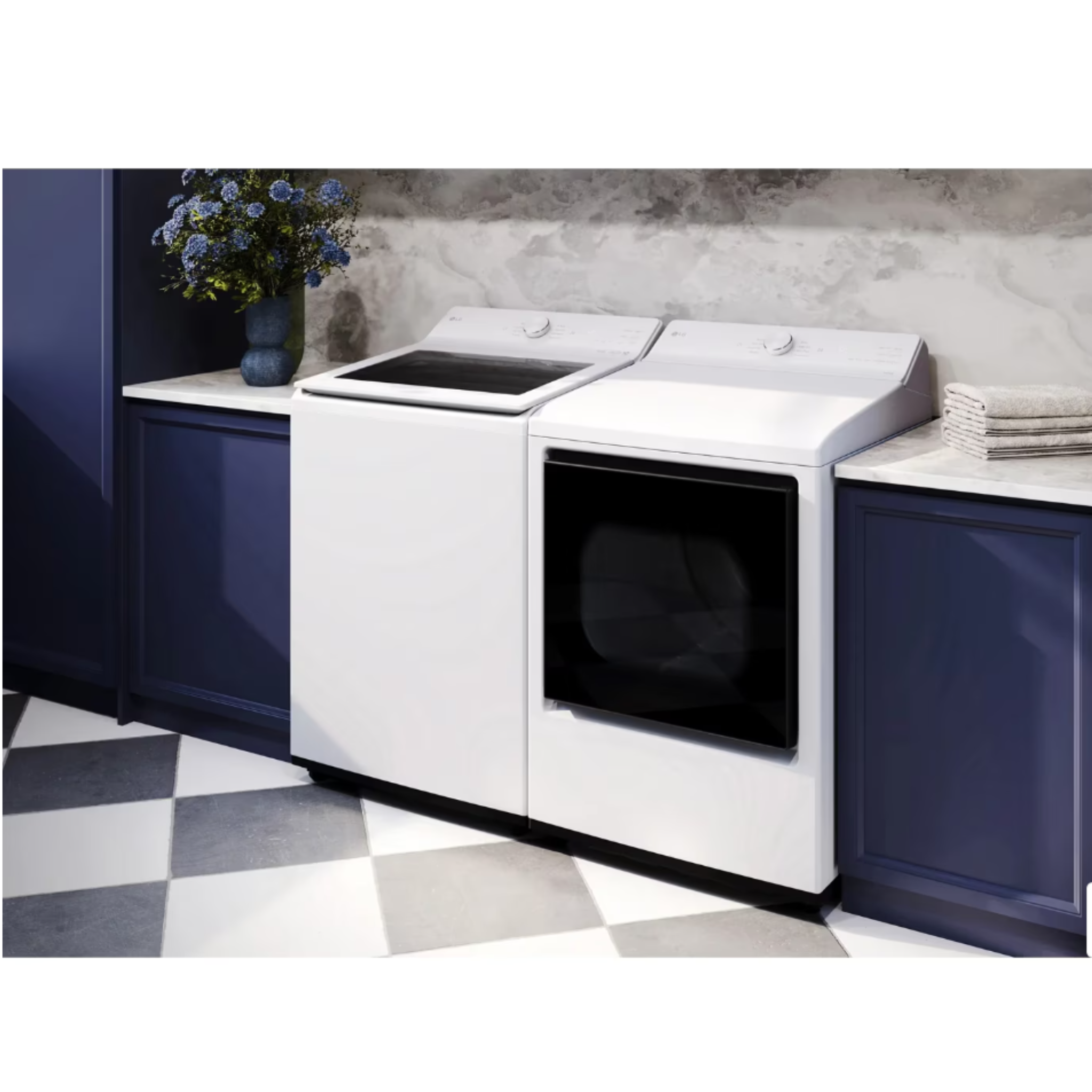 LG - 4.8 cu. Ft Top Load Washer in White - WT8205CW