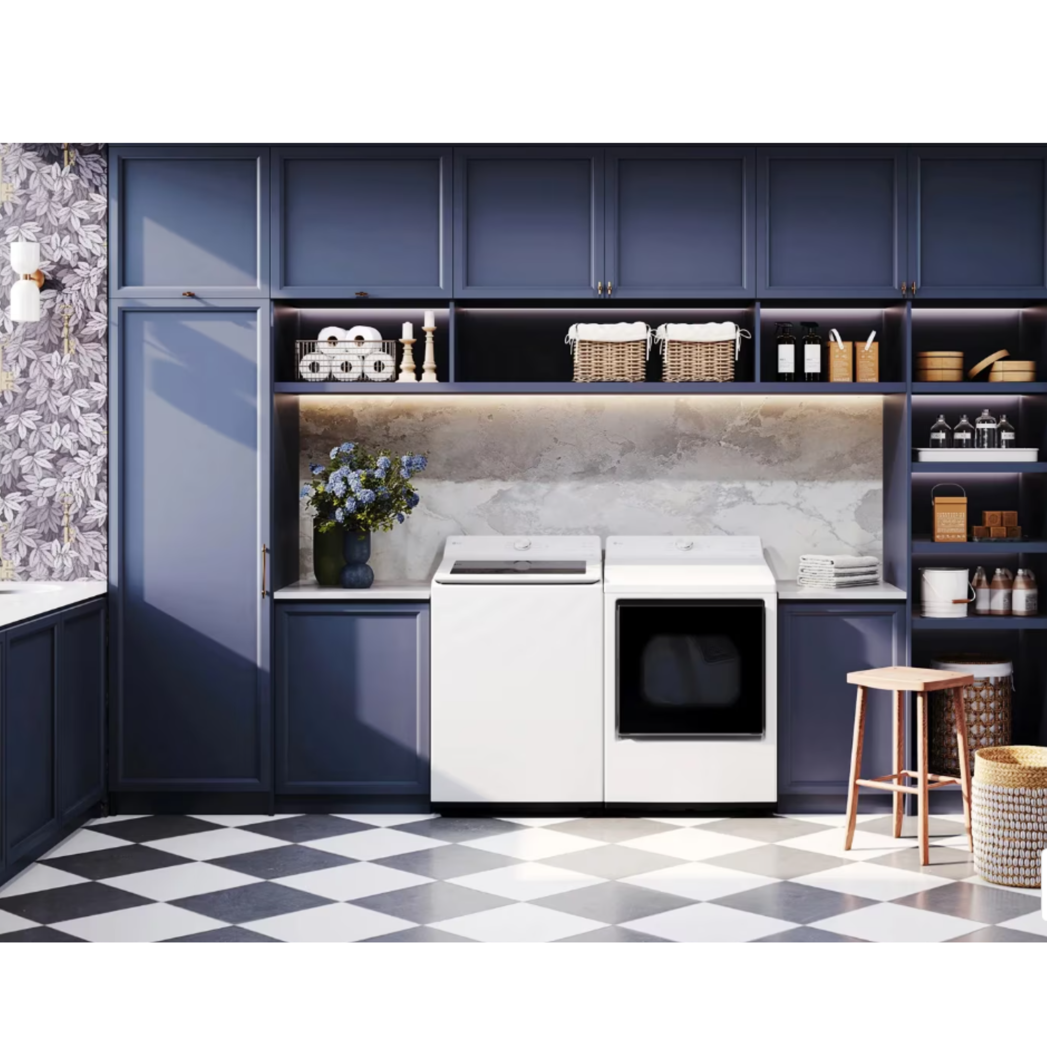 LG - 4.8 cu. Ft Top Load Washer in White - WT8205CW