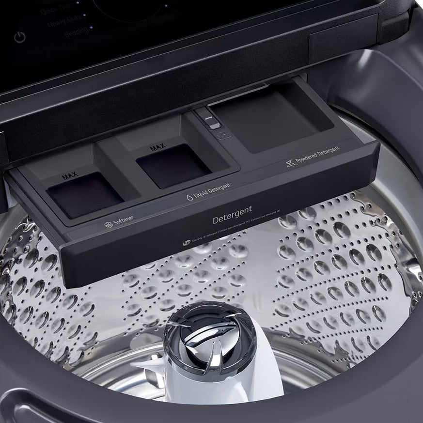 LG - 6.1 cu. Ft Top Load Washer in Black - WT8405CB