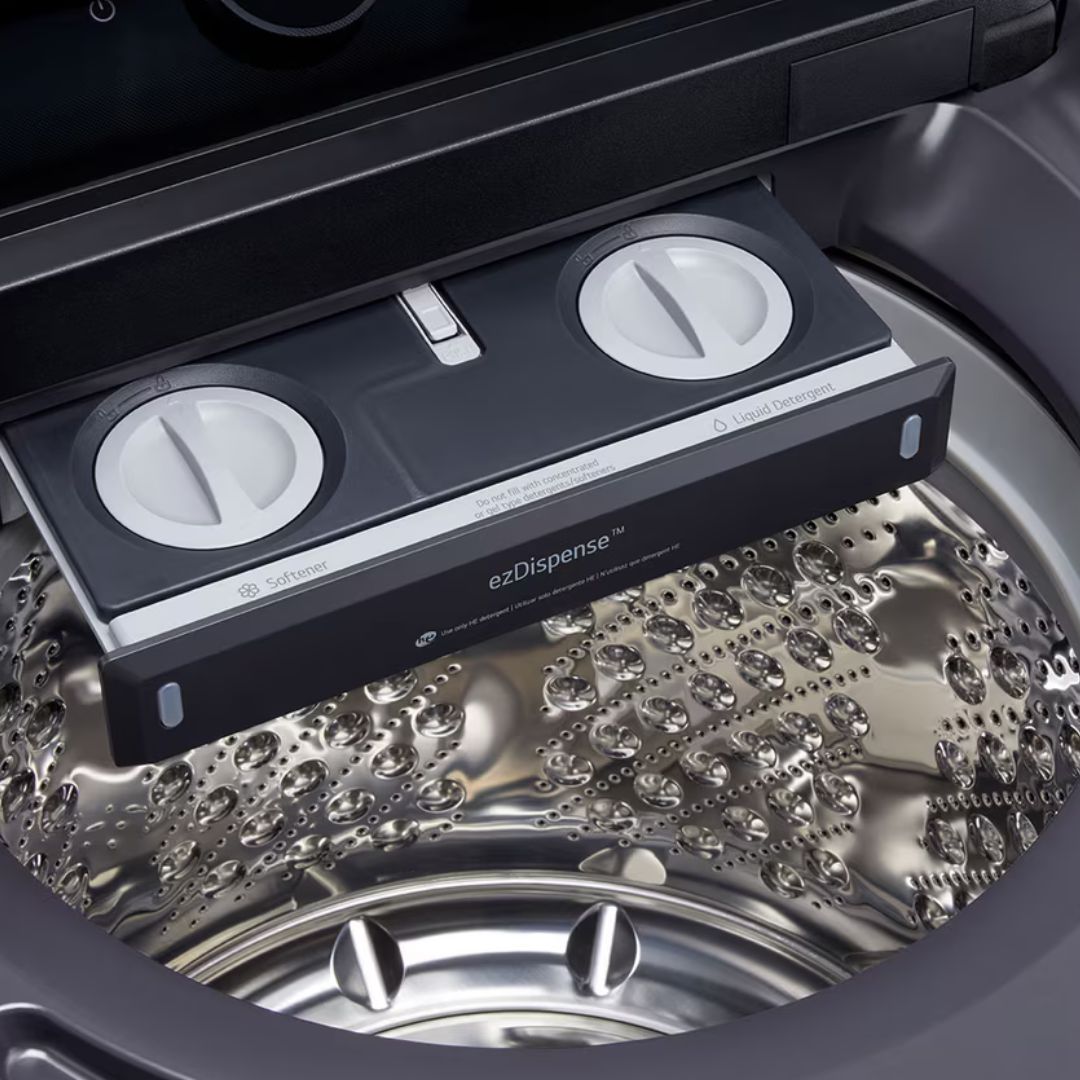 LG - 6.3 cu. Ft Top Load Washer With ezDispense in Black - WT8600CB