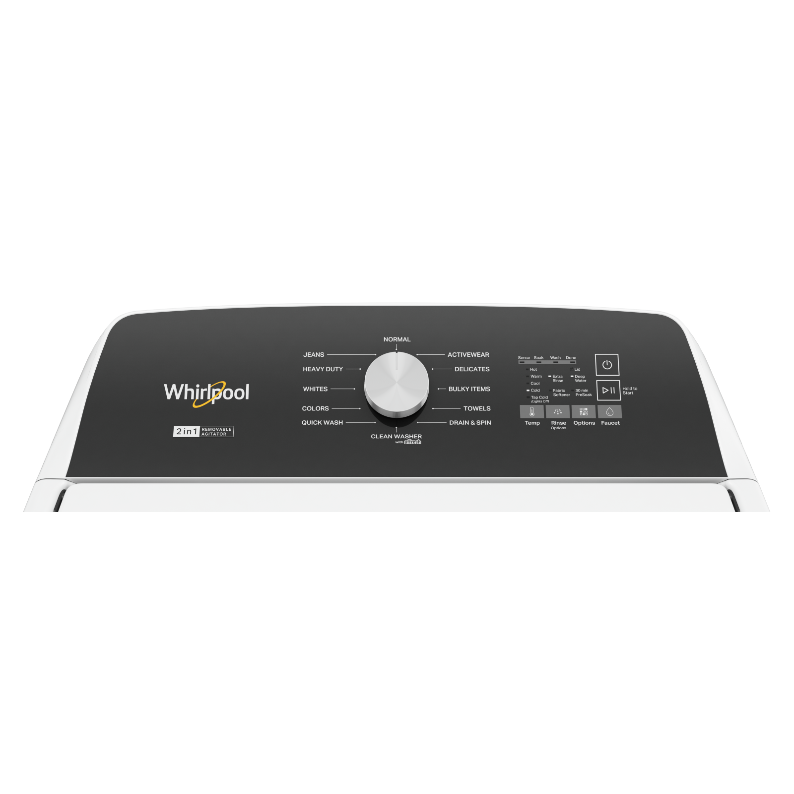 Whirlpool - 5.4 cu. Ft Top Load Washer in White - WTW5057LW