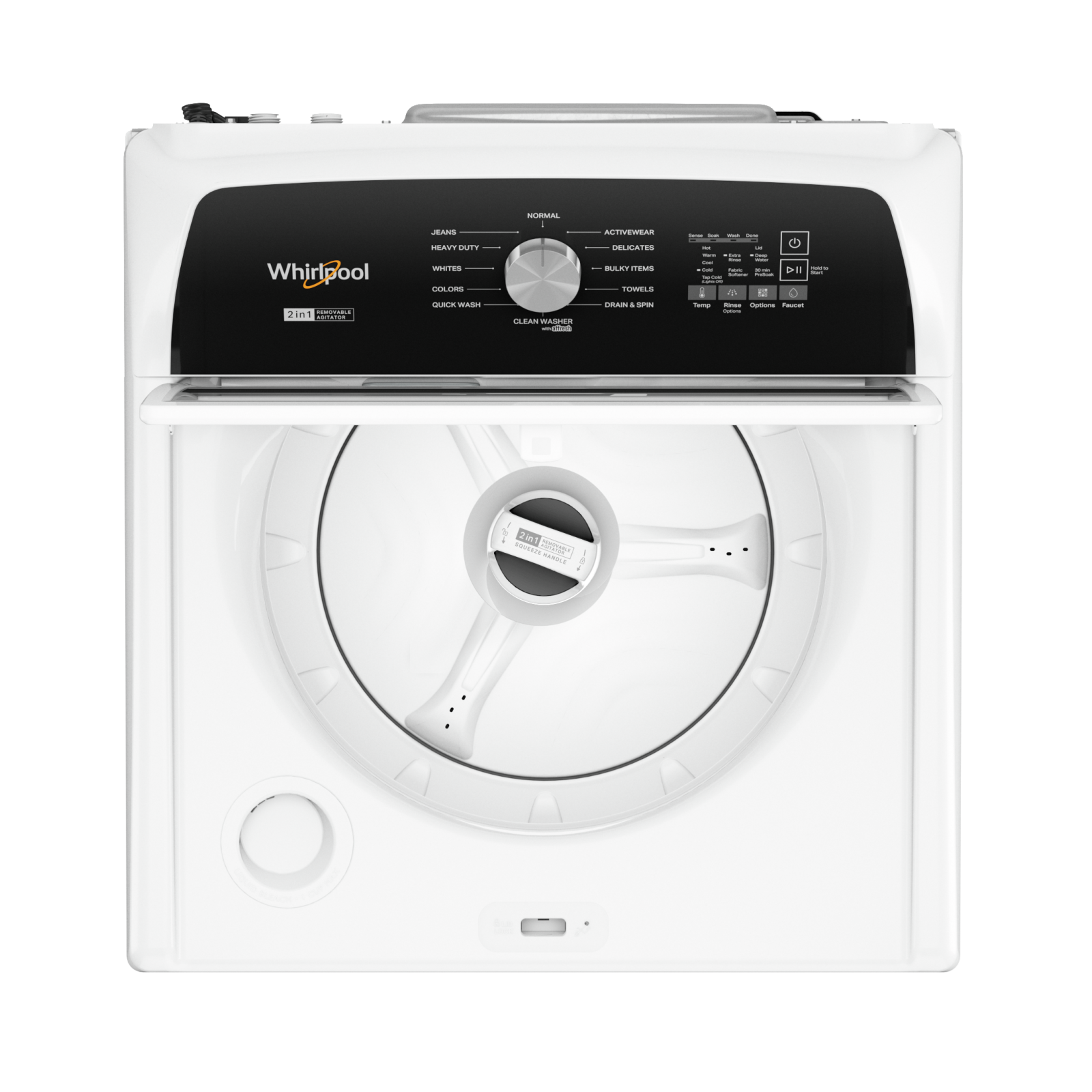 Whirlpool - 5.4 cu. Ft Top Load Washer in White - WTW5057LW