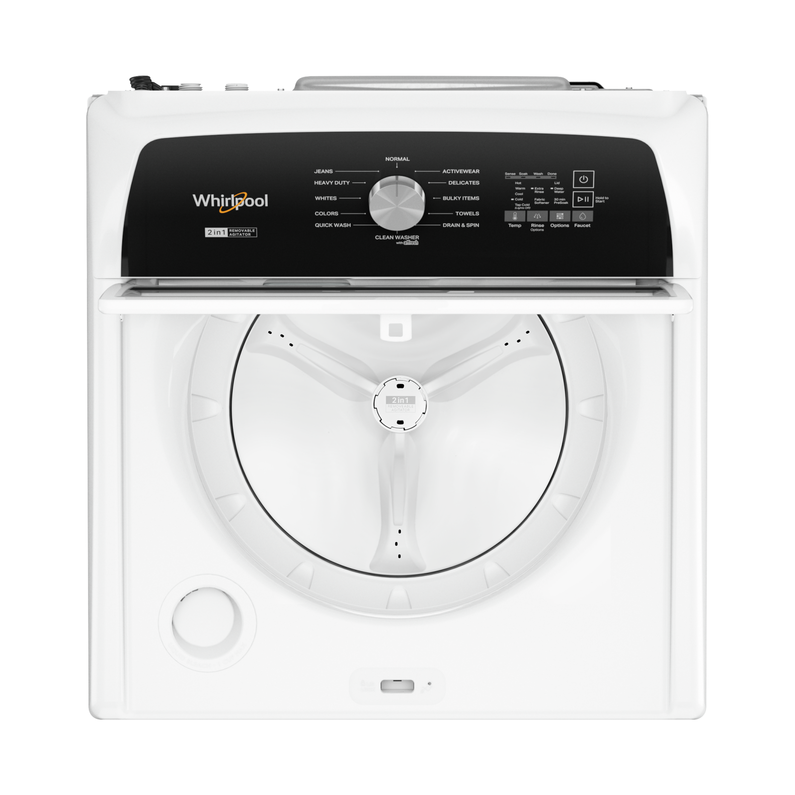 Whirlpool - 5.4 cu. Ft Top Load Washer in White - WTW5057LW