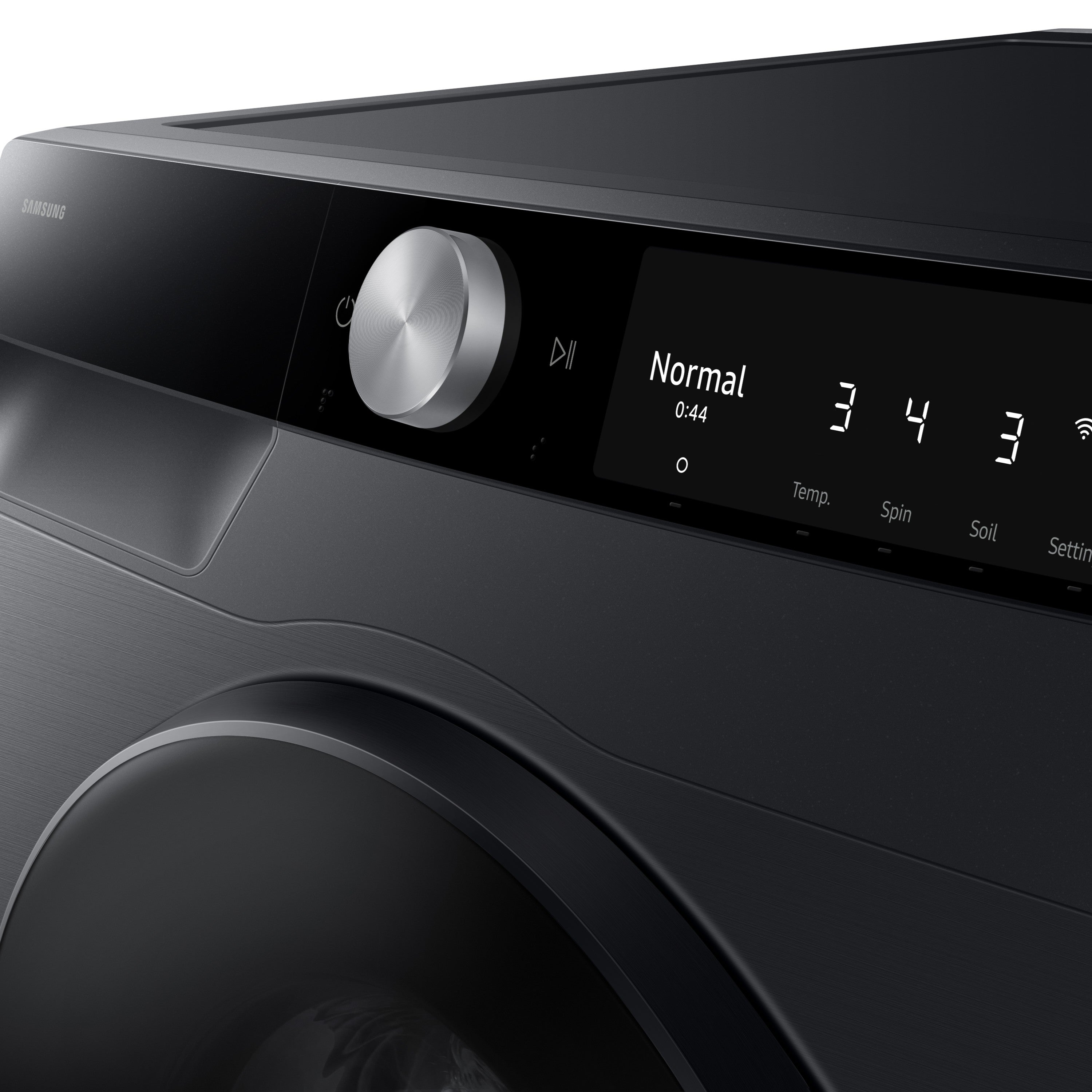Samsung - 2.9 cu. Ft Front Load Washer with SmartDial Control in Black - WW25FG6B34BBAC