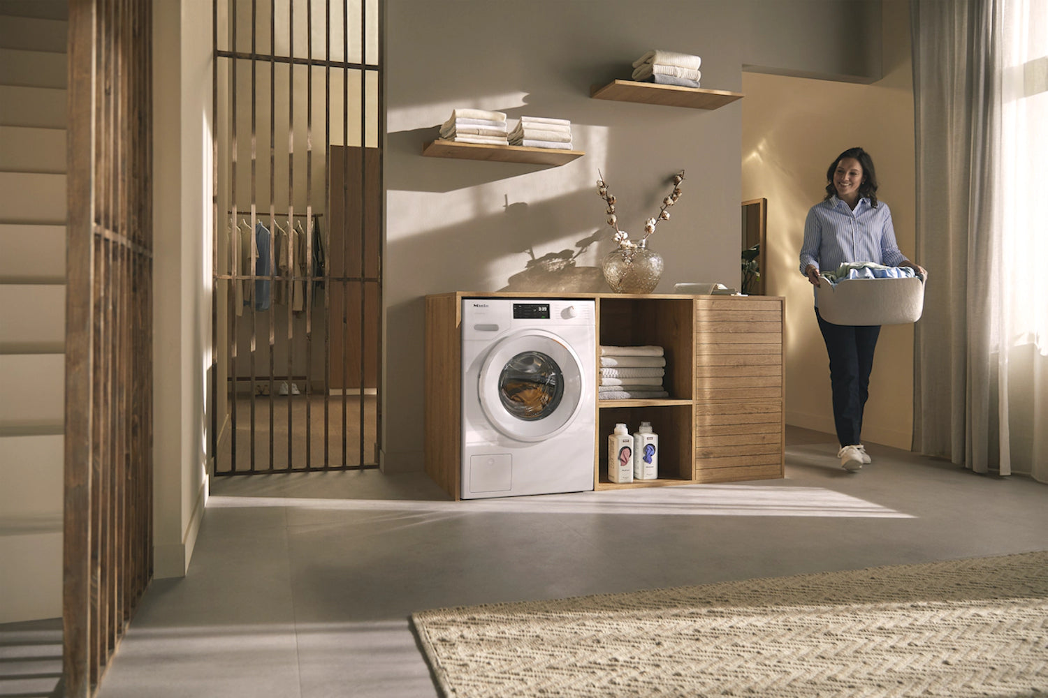 Miele - 2.3 cu. Ft Front Load Washer in White - WXD160