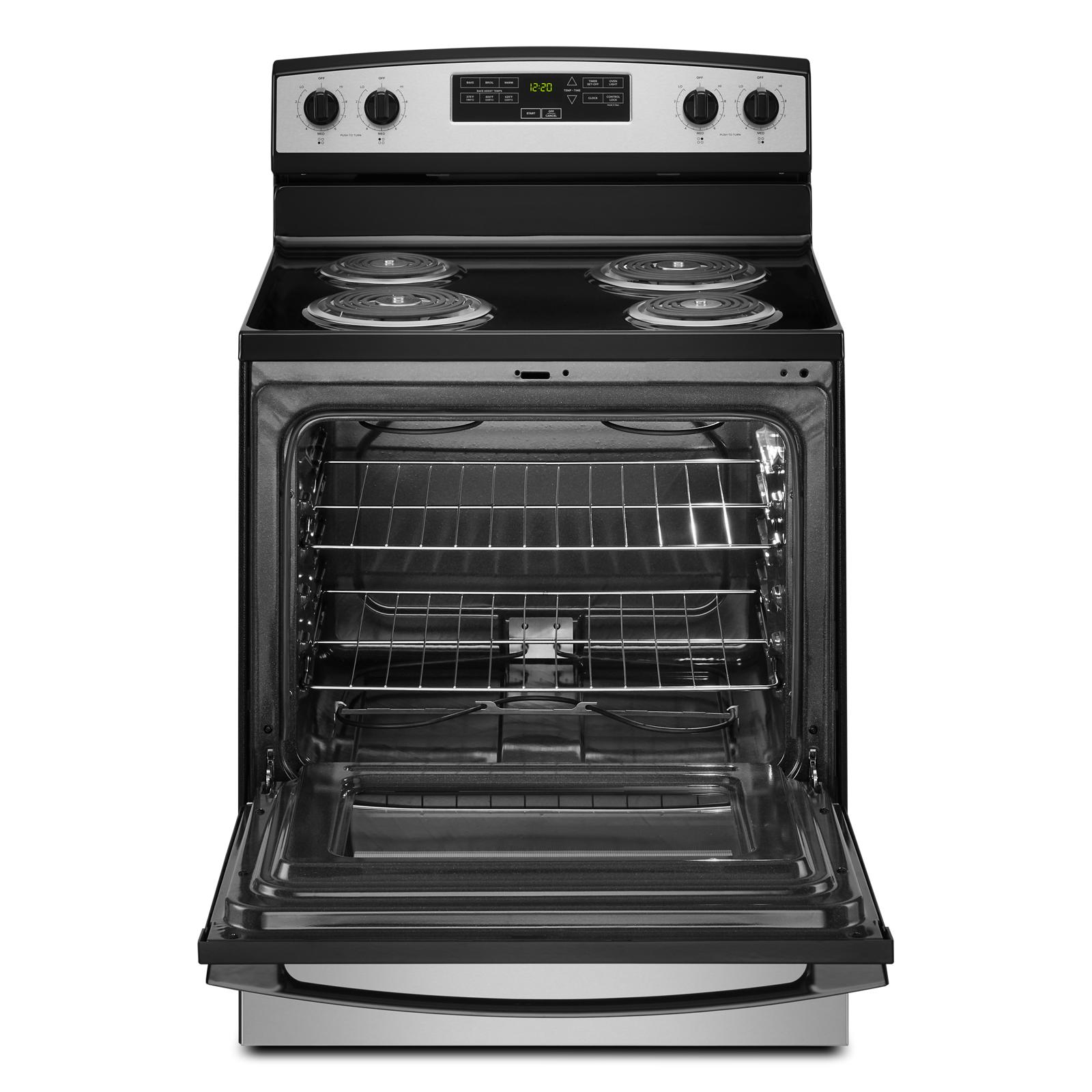 Amana - 4.8 cu. ft Electric Range in Stainless - YACR4303MMS