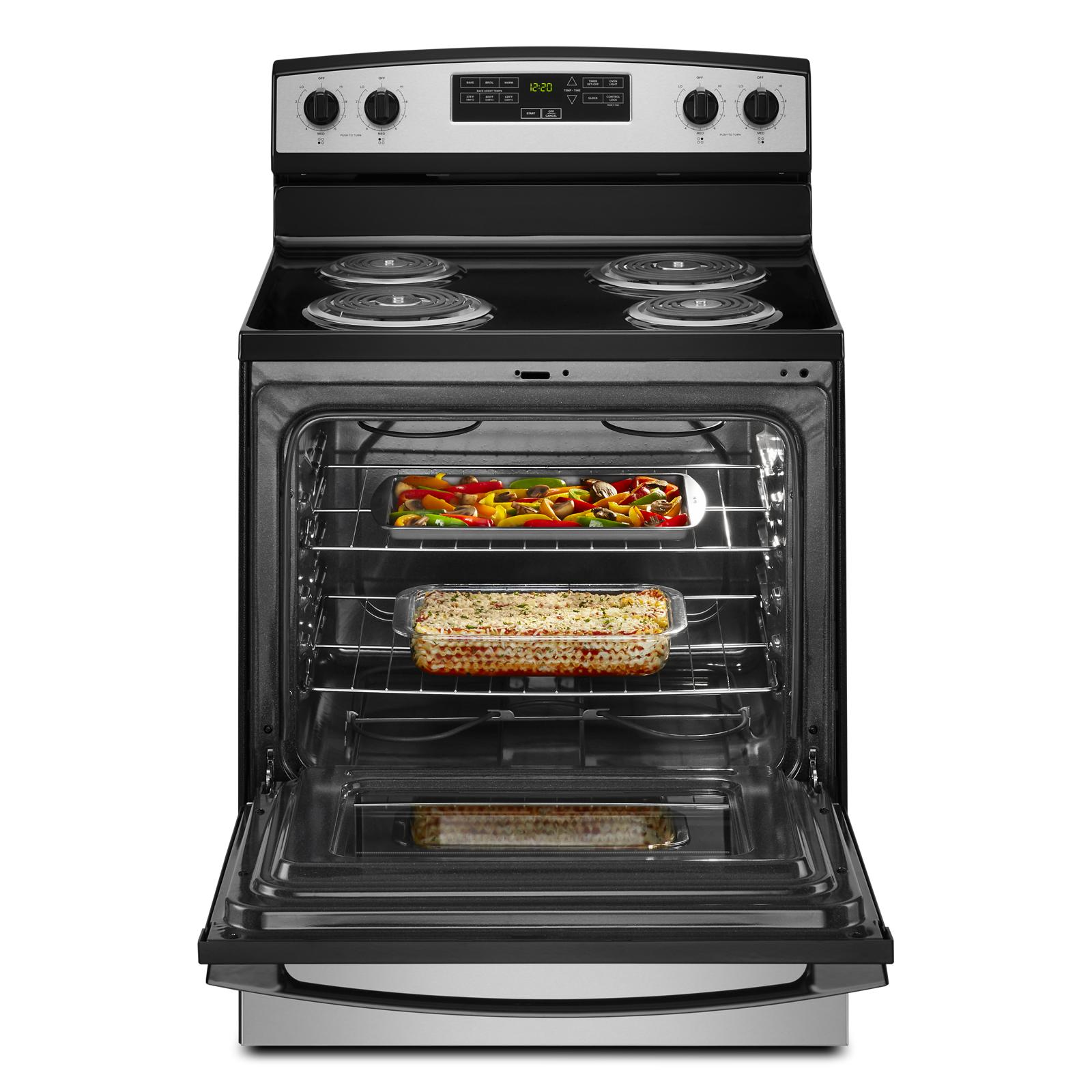 Amana - 4.8 cu. ft Electric Range in Stainless - YACR4303MMS