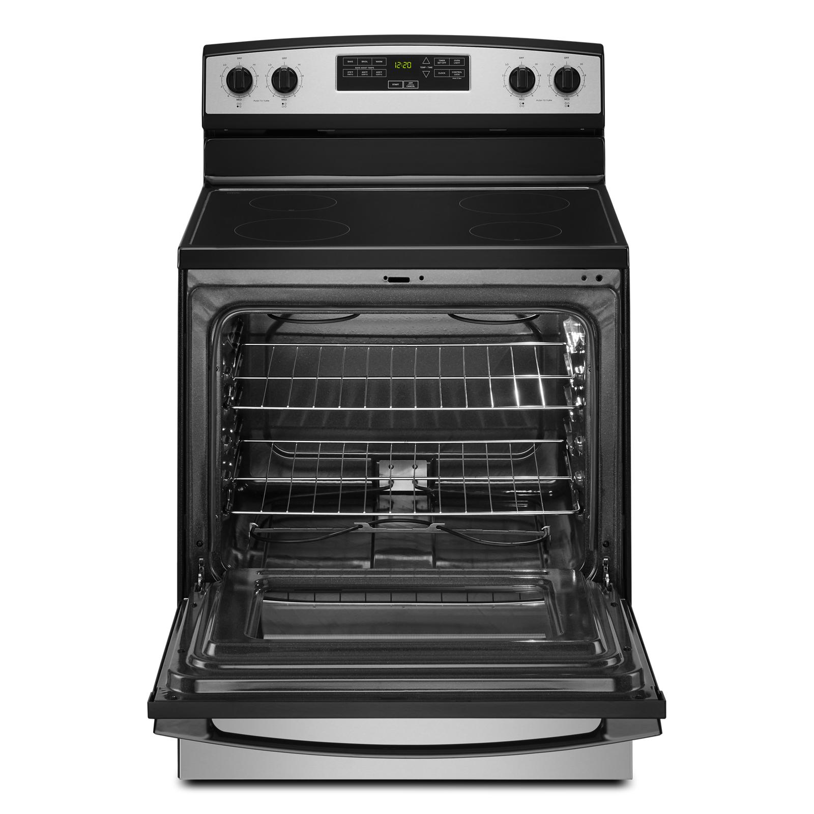 Amana - 4.8 cu. ft Electric Range in Stainless - YAER6303MMS