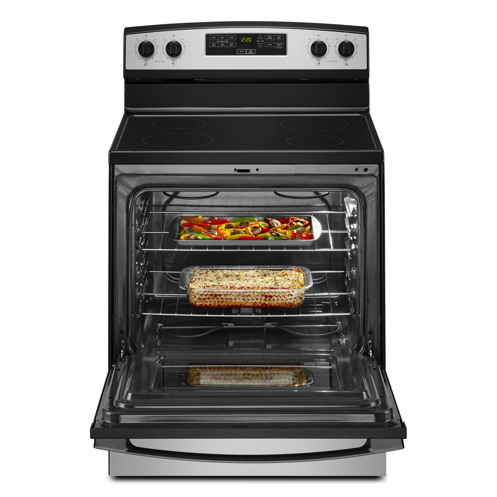 Amana - 4.8 cu. ft Electric Range in Stainless - YAER6303MMS