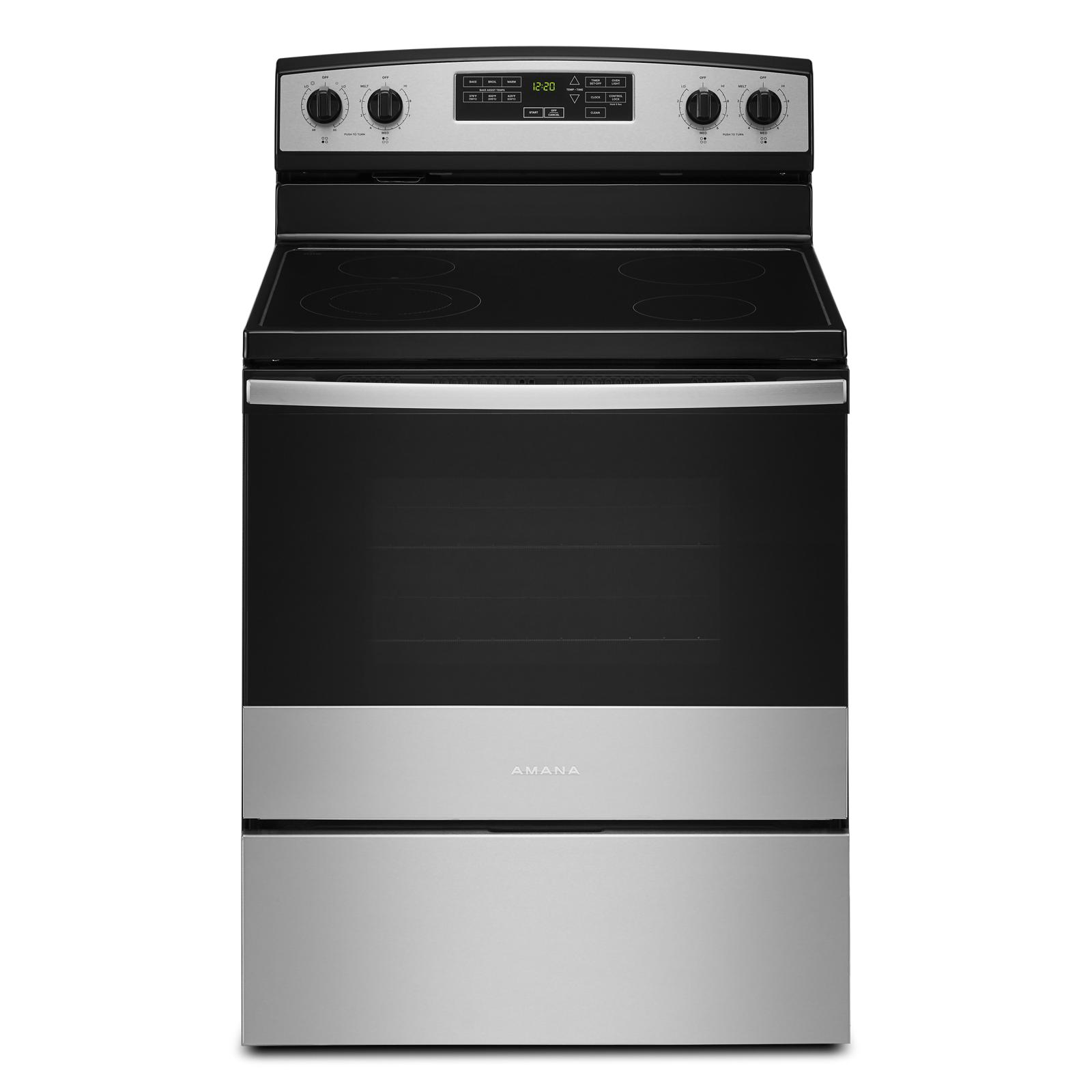 Amana - 4.8 cu. ft Electric Range in Stainless - YAER6603SMS