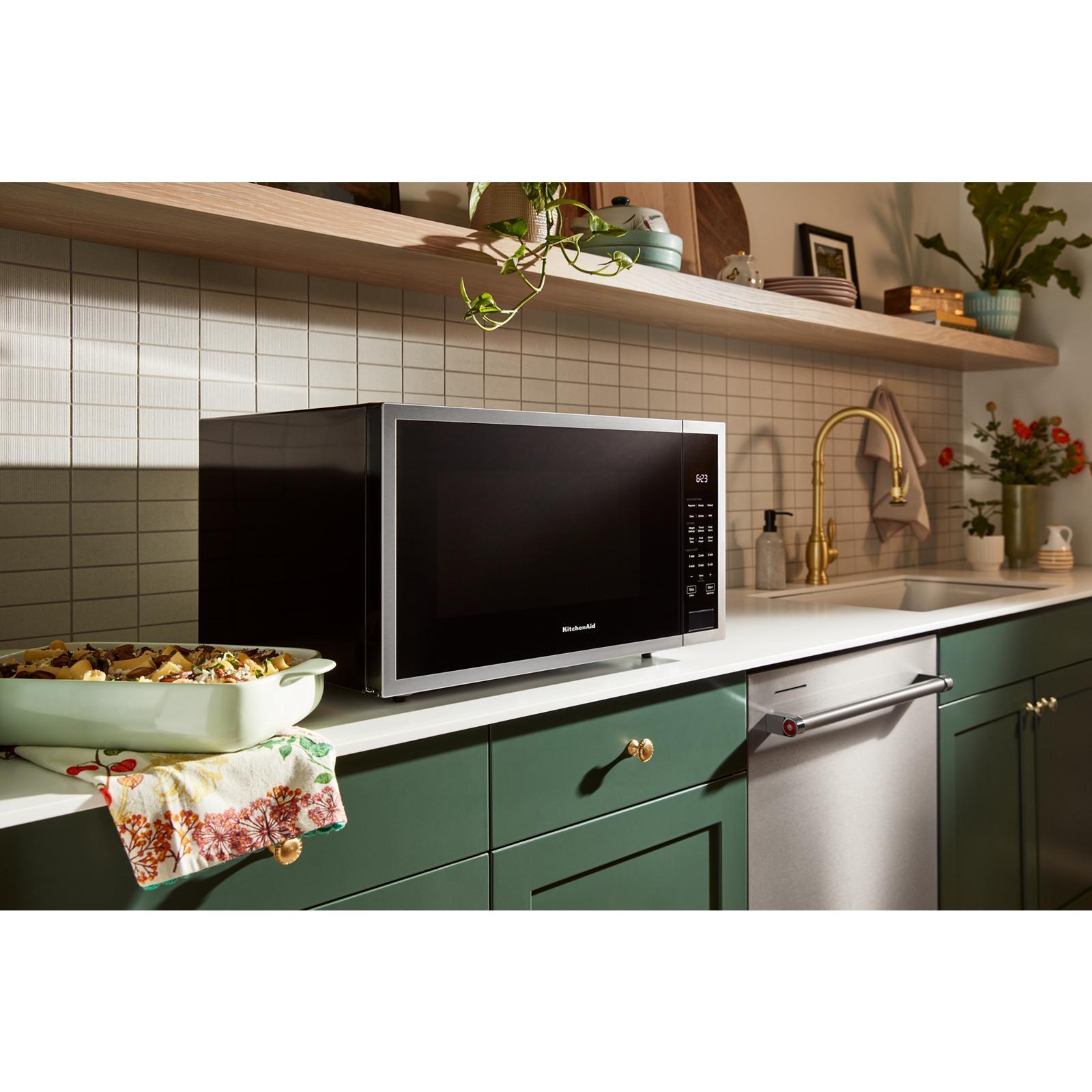 KitchenAid - 1.6 cu. Ft Counter top Microwave in PrintShield Stainless - YKMCS122RPS
