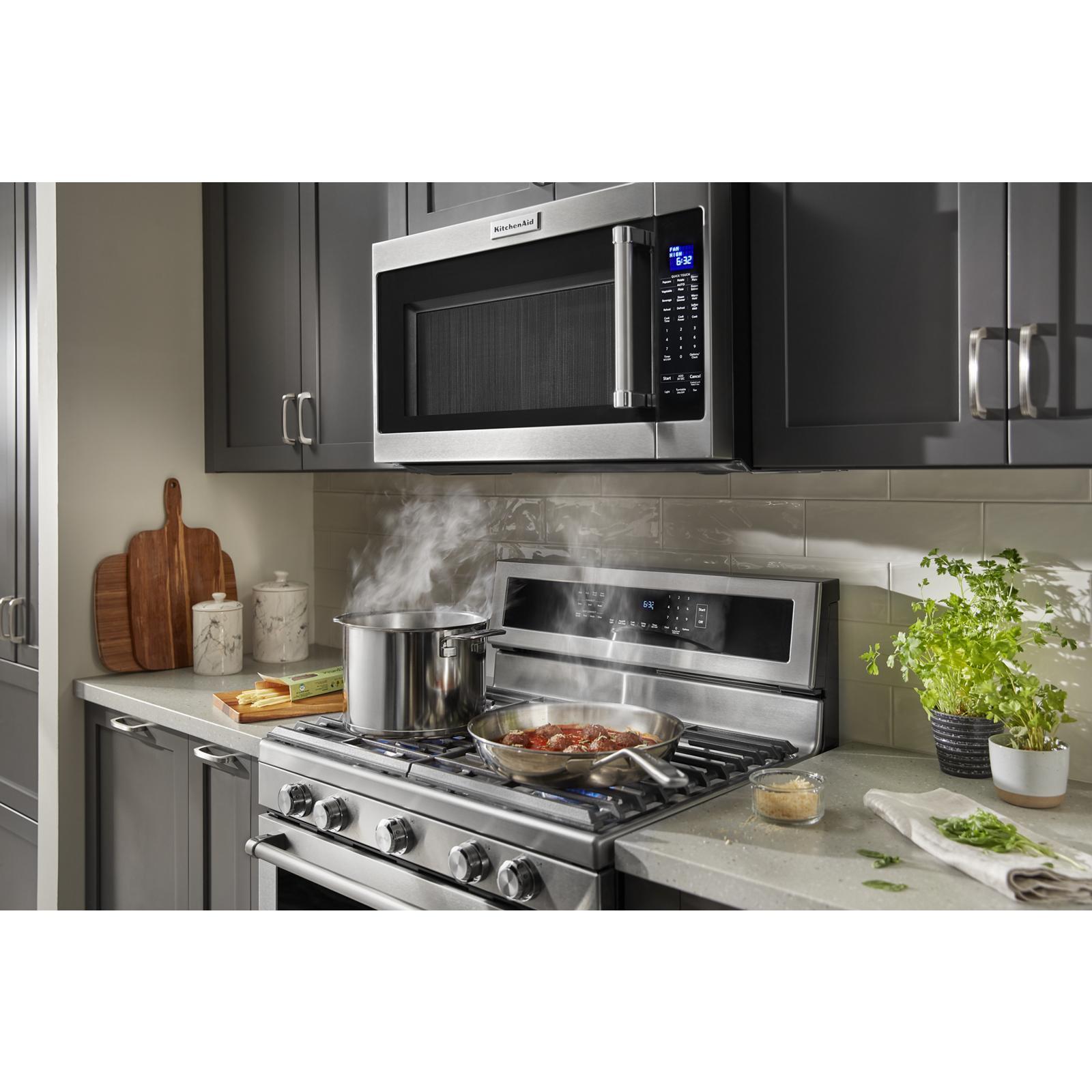 KitchenAid - 2 cu. Ft Over the range Microwave in Stainless Steel - YKMHS120ES