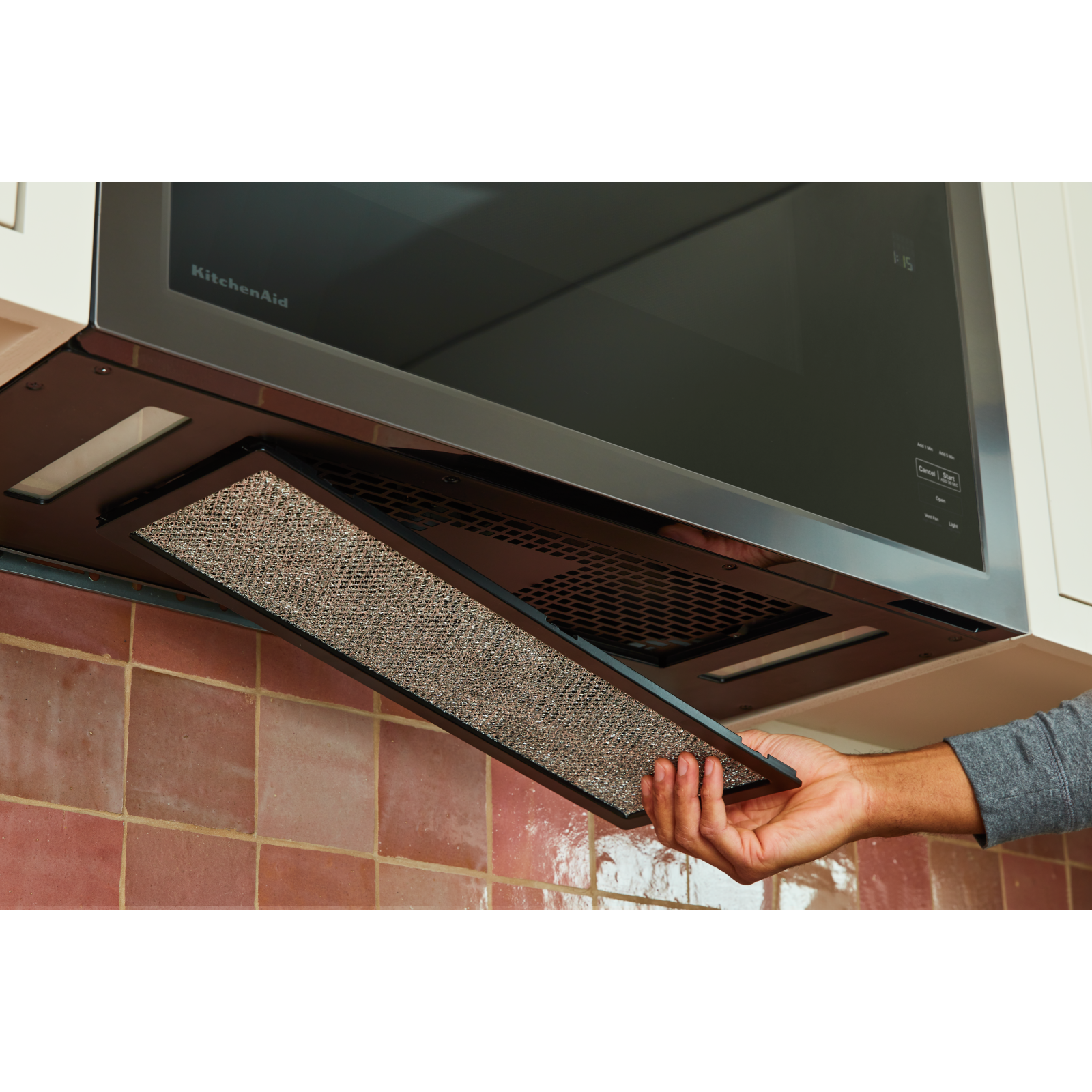 KitchenAid - 1.1 cu. Ft Over the range Microwave in Black Stainless - YKMMF330PBS