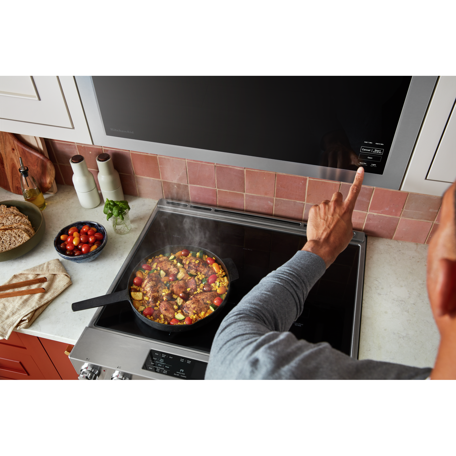 KitchenAid - 1.1 cu. Ft Over the range Microwave in Stainless - YKMMF330PPS