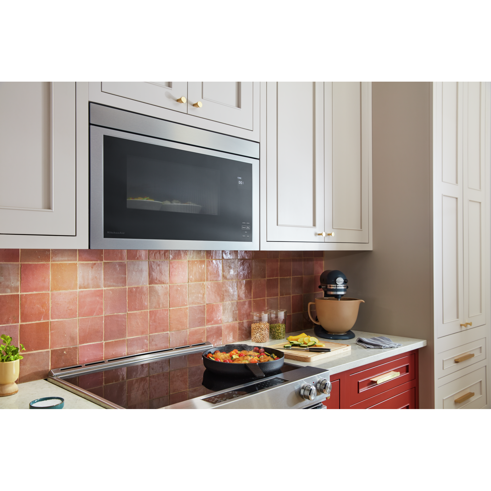 KitchenAid - 1.1 cu. Ft Over the range Microwave in Stainless - YKMMF330PPS