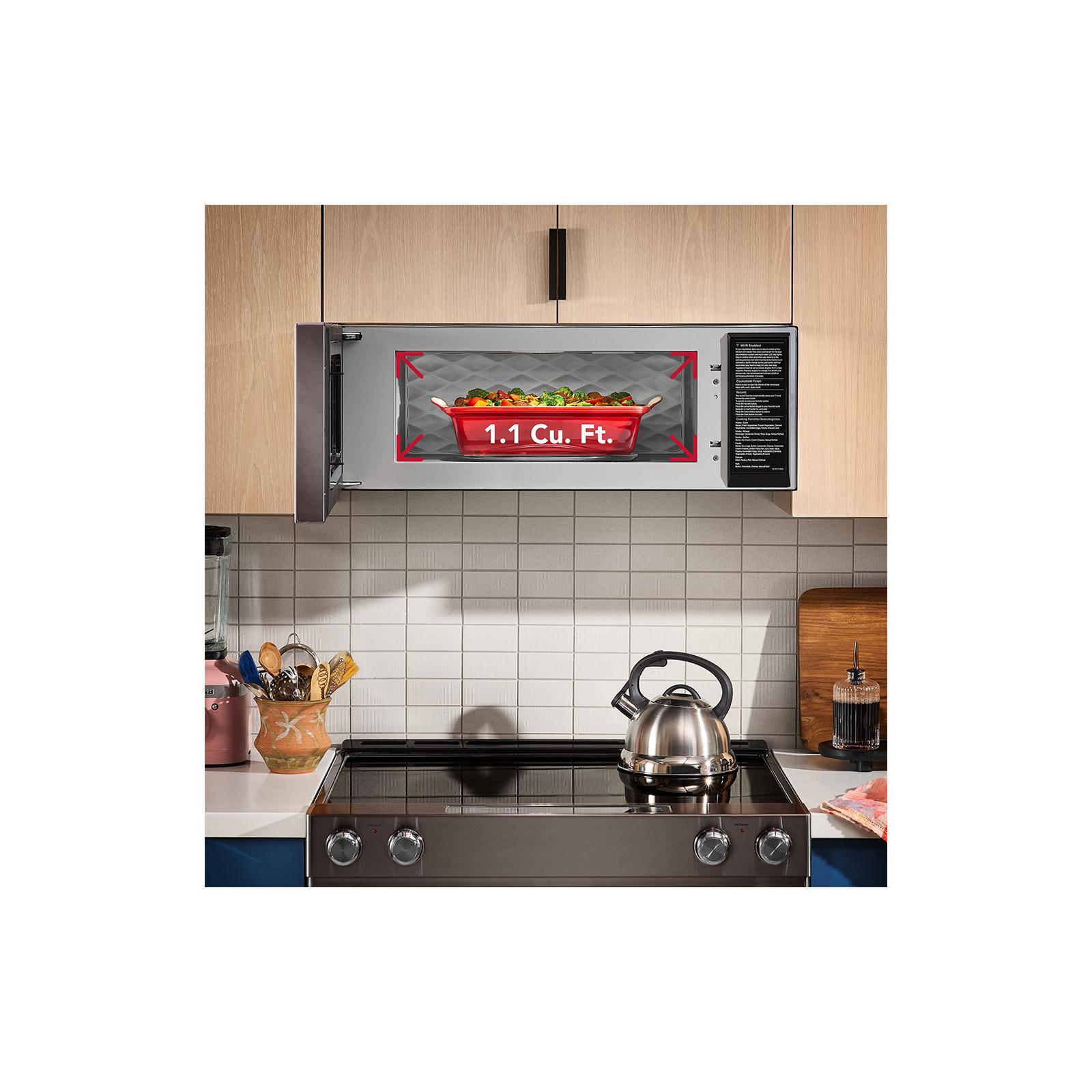 KitchenAid - 1.1 cu. Ft Over the range Microwave in Black Stainless - YKMML550RBS