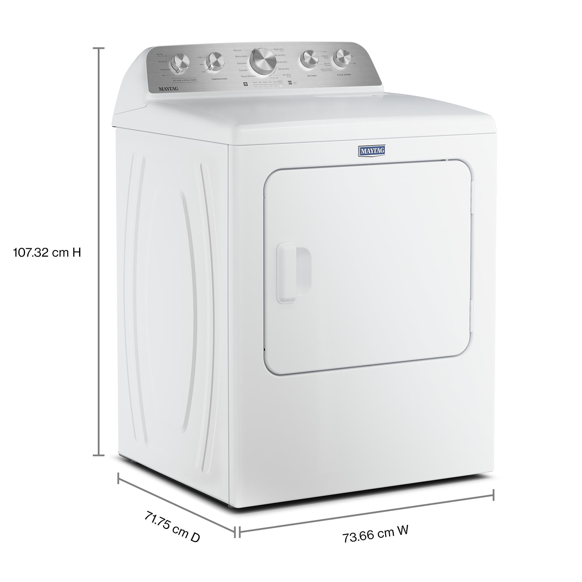 Maytag - 7 cu. Ft Vented Electric Dryer in White - YMED5605RW