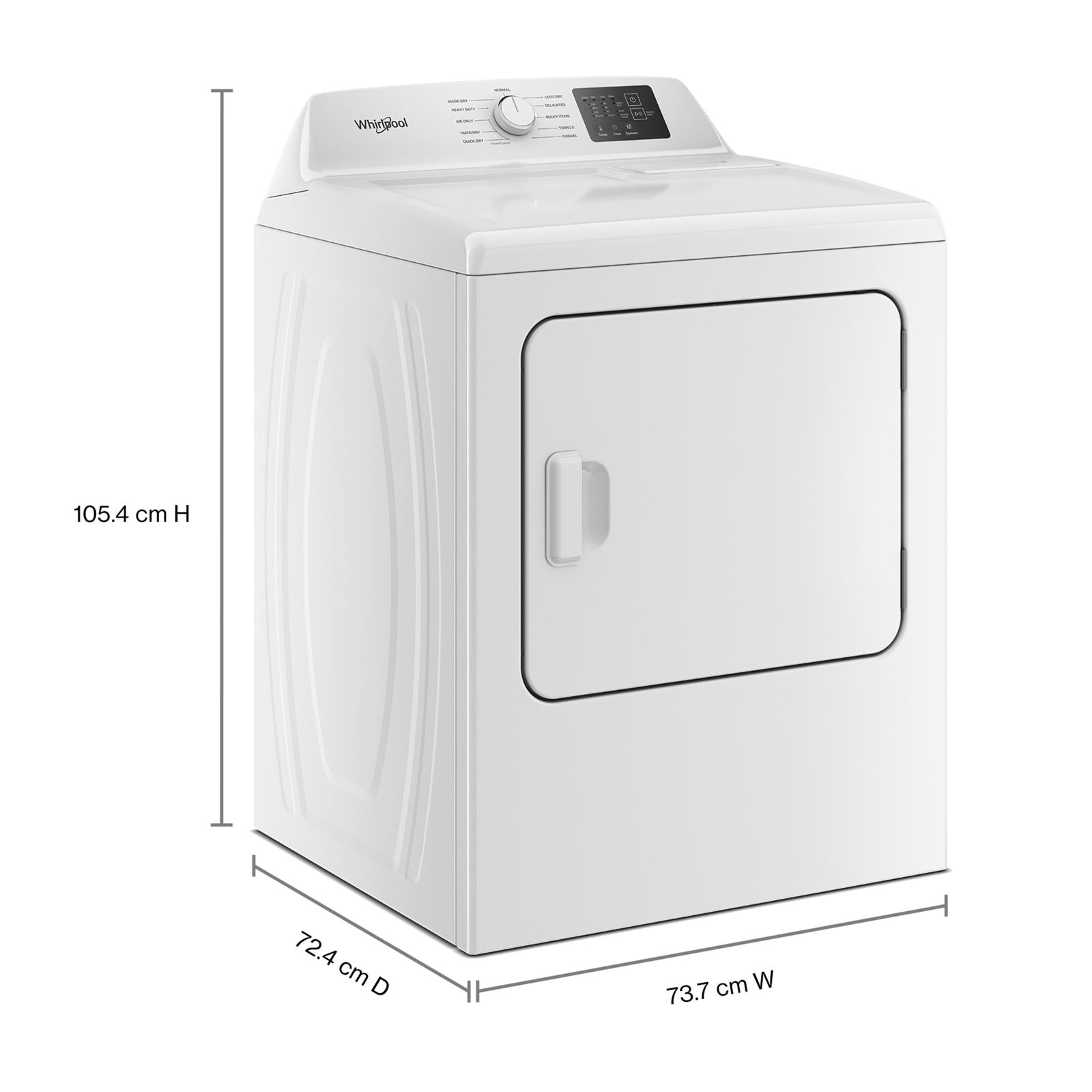 Whirlpool - 7 cu. Ft Vented Electric Dryer in White - YWED4105SW