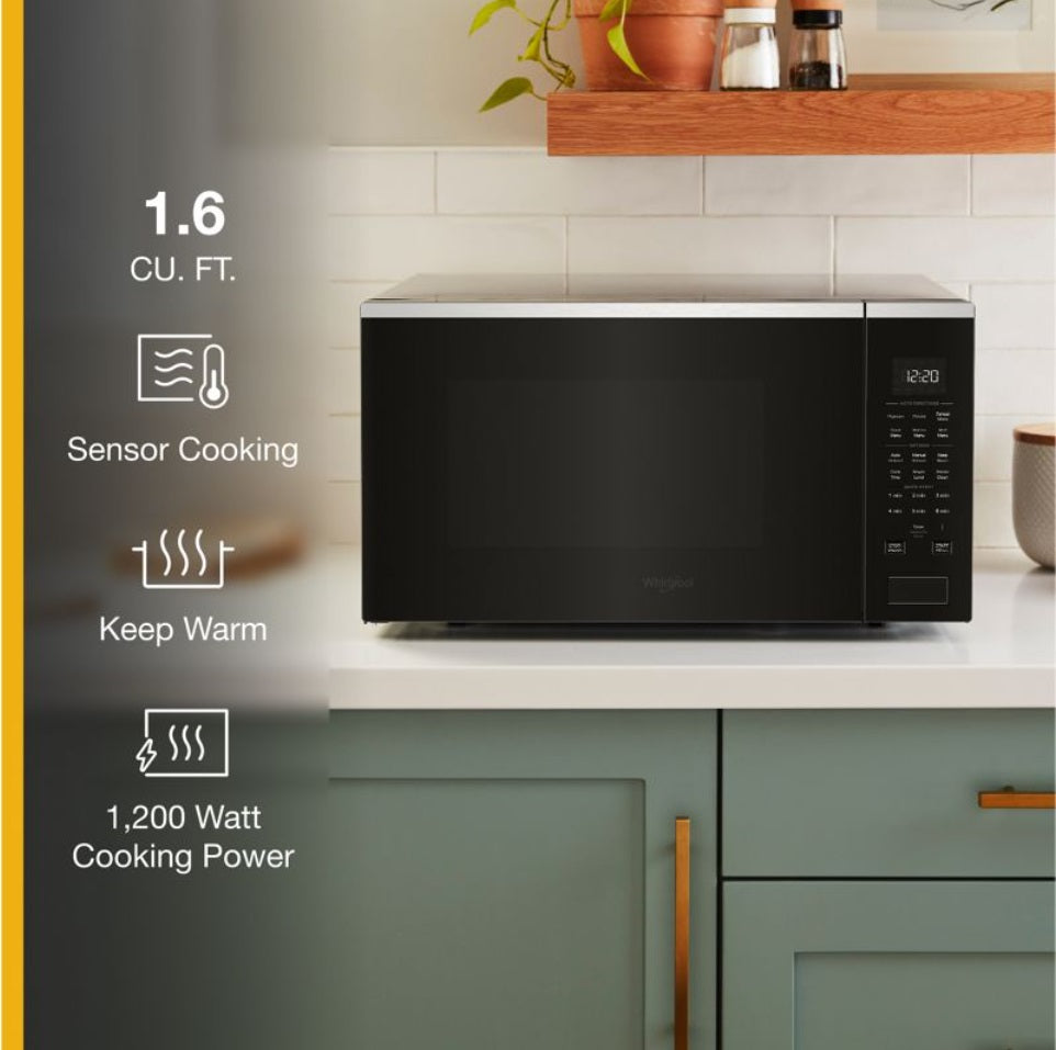 Whirlpool - 1.6 cu. Ft Counter top Microwave in FingerPrint Resistant Stainless Steel - YWMCS7022RZ