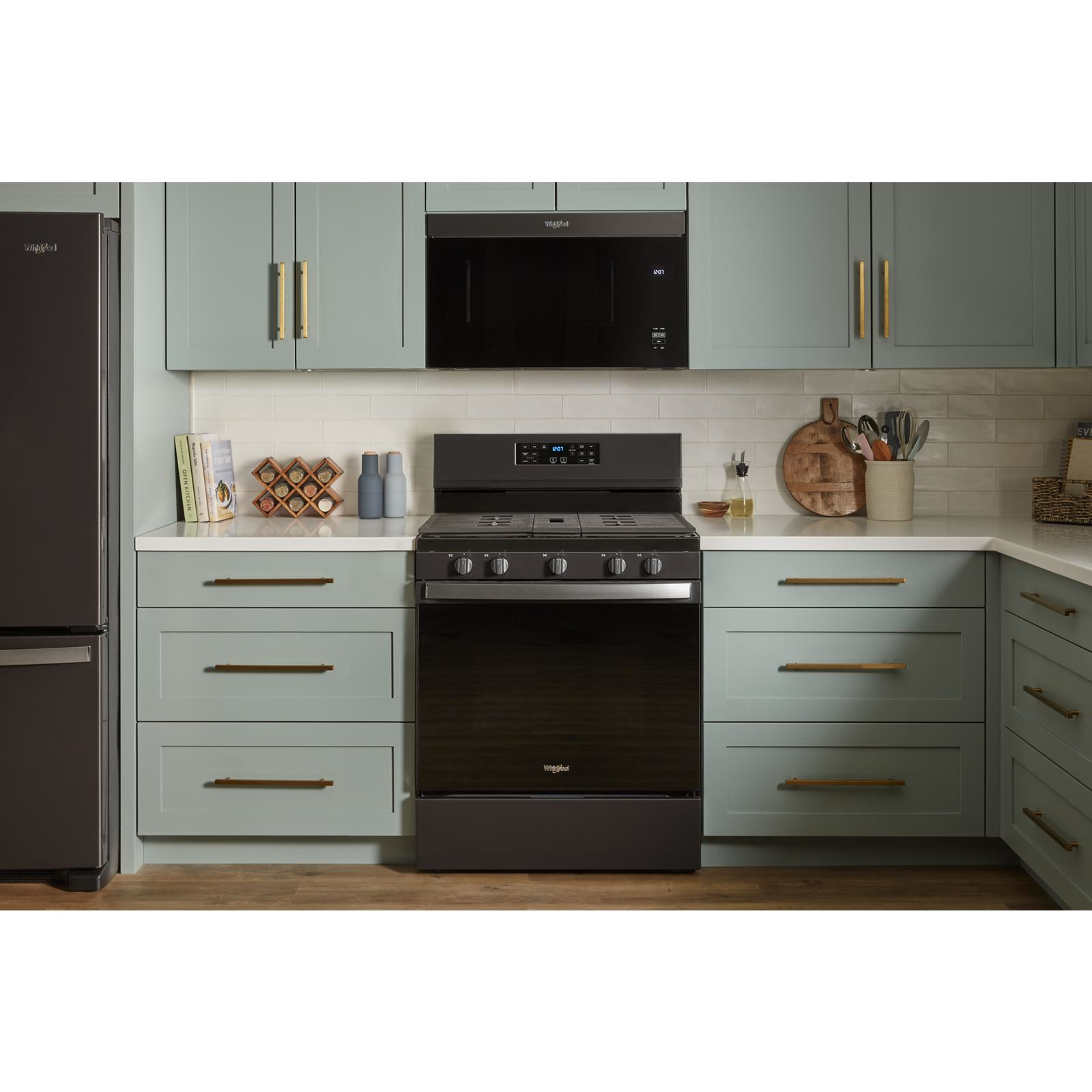 Whirlpool - 1.1 cu. Ft Over the range Microwave in Black Stainless - YWMMF5930PV