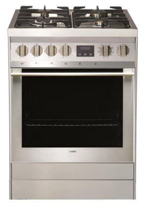 AEG - 2.22 cu. ft Dual Fuel Range in Stainless - 4006GM