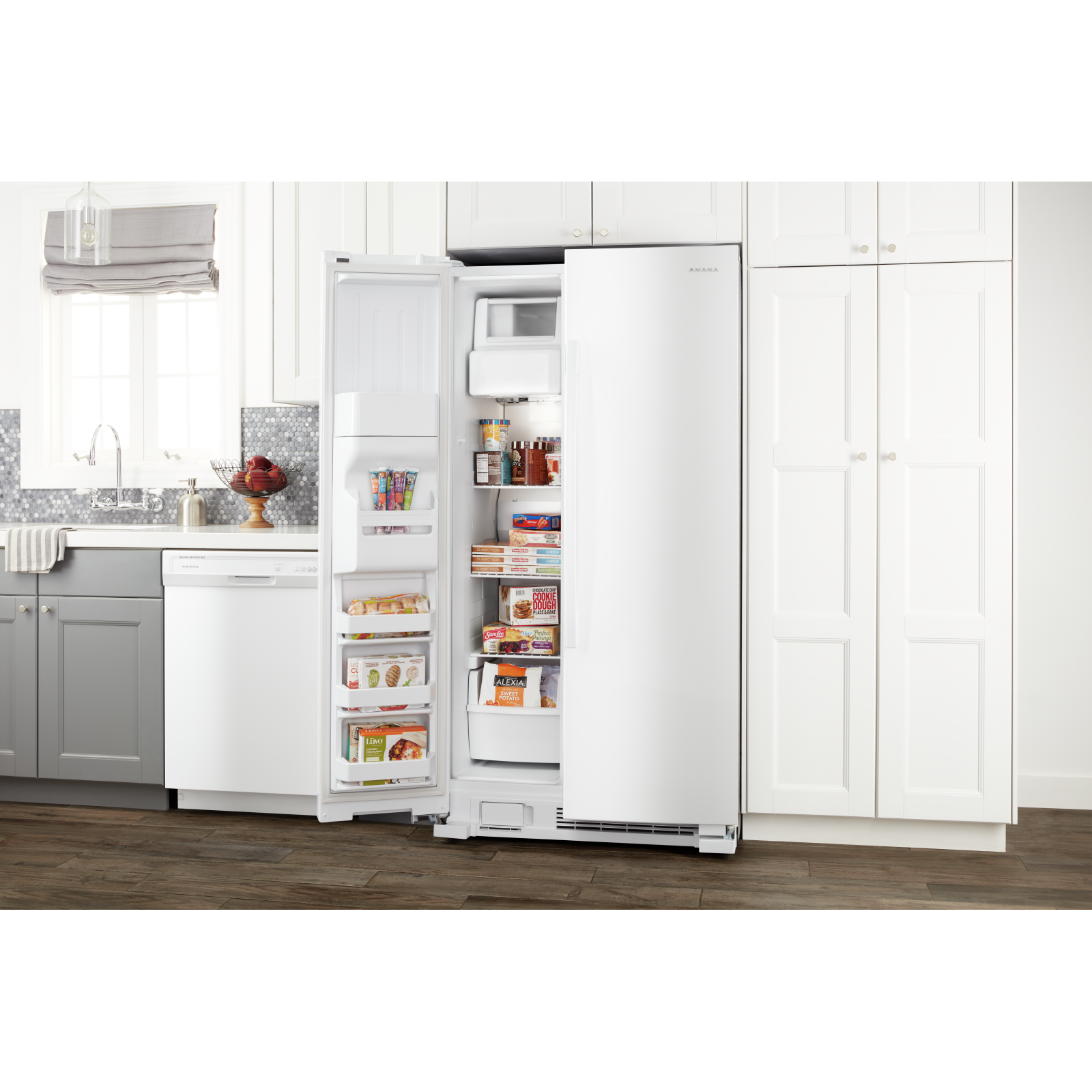 Amana - 33.13 Inch 21 cu. ft Side by Side Refrigerator in White - ASI2175GRW
