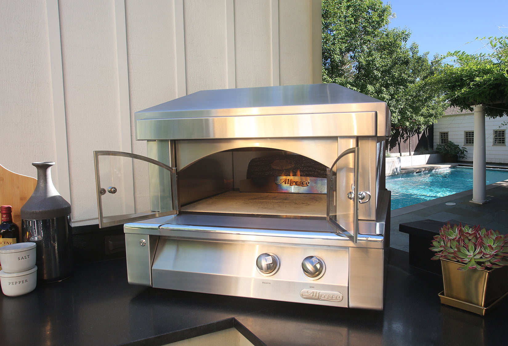 Alfresco - Countertop Natural Gas Pizza Oven in Stainless - AXE-PZA