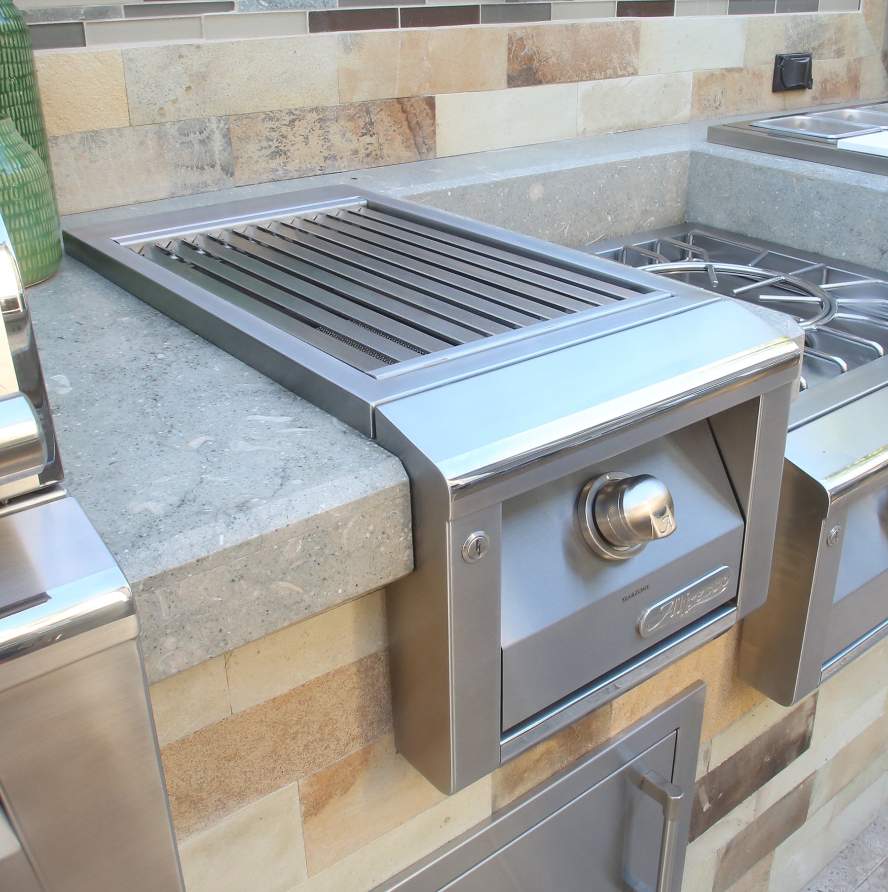 Alfresco - 1 Burner Natural Gas BBQ Side Burner Stainless - AXESZ-NG