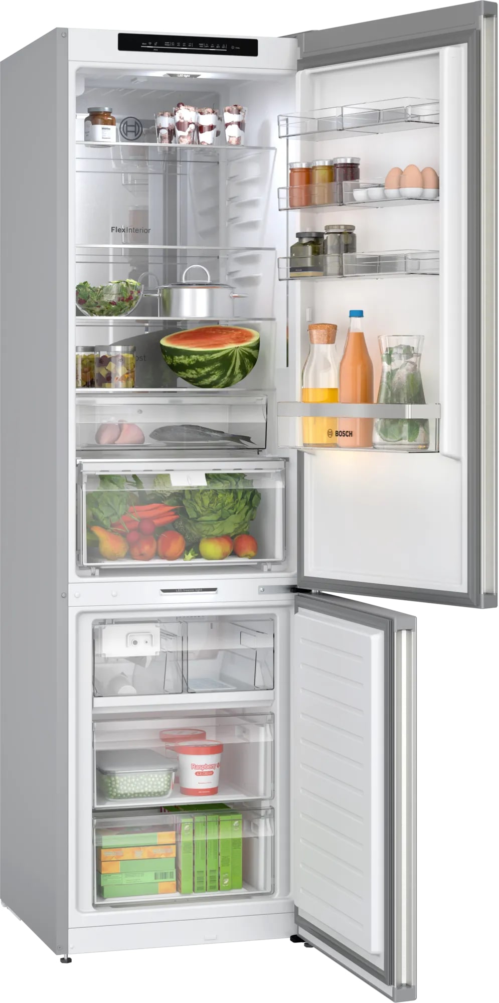 Bosch - 23.625 Inch 12.8 cu. ft Bottom Mount Refrigerator in Stainless - B24CB80ESS