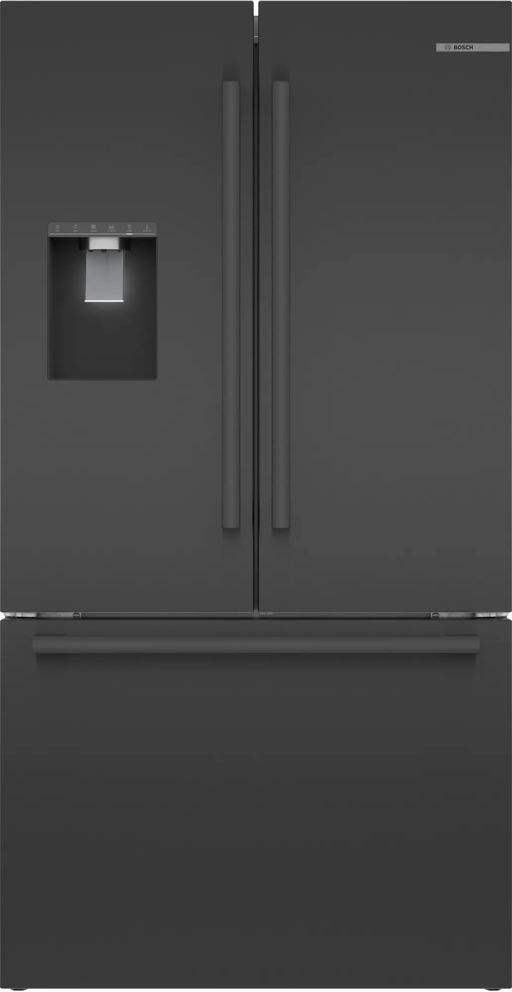 Bosch - 35.625 Inch 21.6 cu. ft French Door Refrigerator in Black Stainless - B36CD50SNB