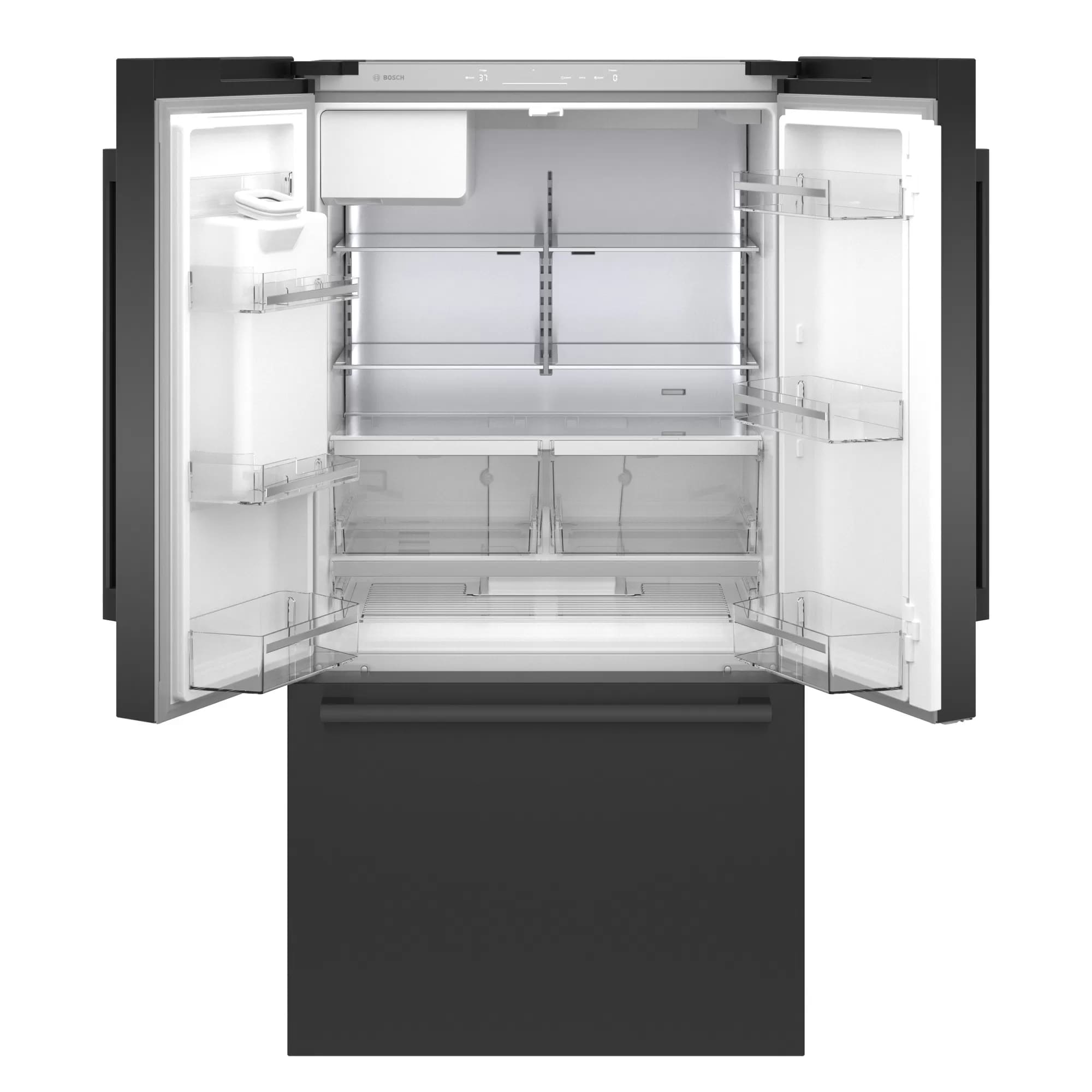 Bosch - 35.625 Inch 21.6 cu. ft French Door Refrigerator in Black Stainless - B36CD50SNB