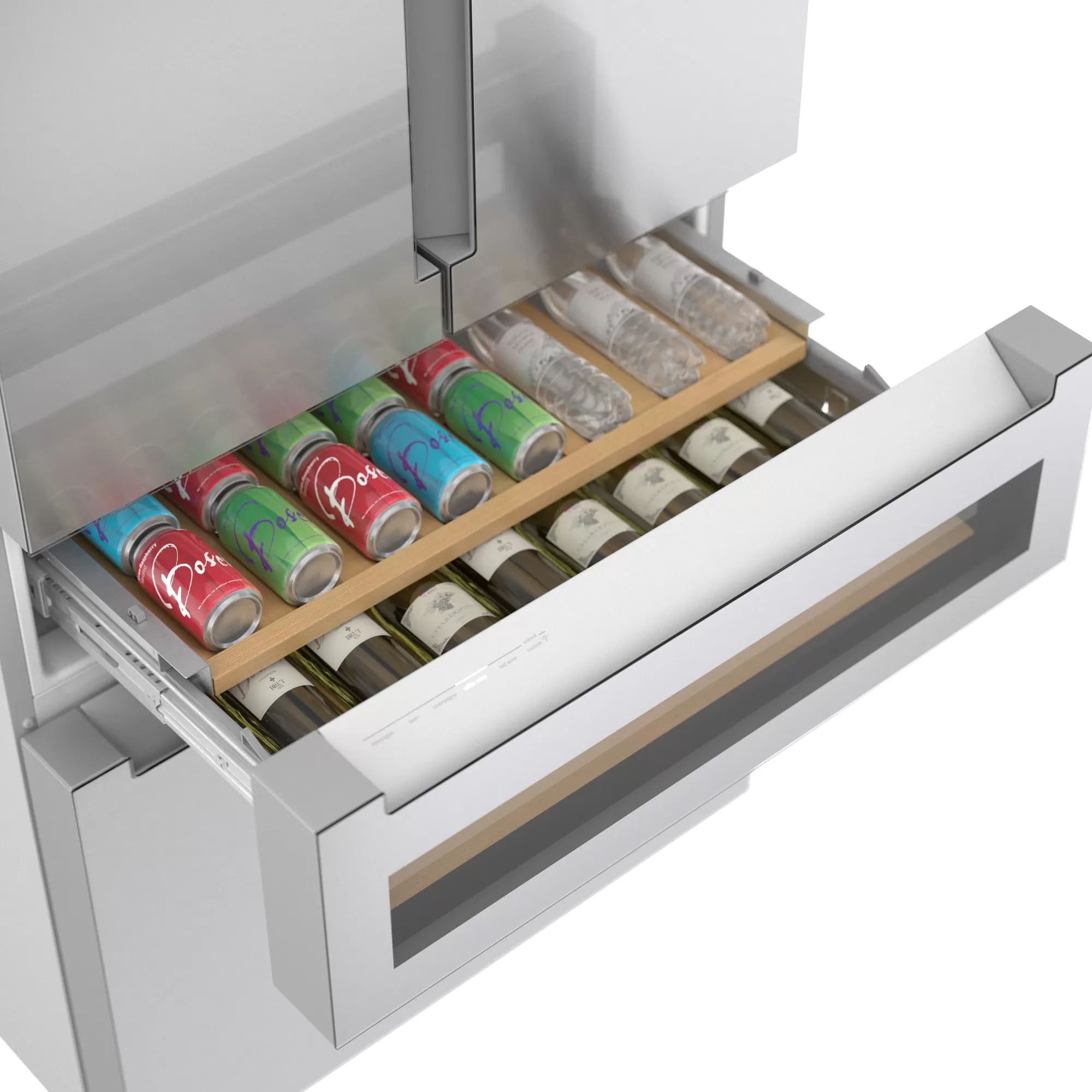 Bosch - 35.625 Inch 20.5 cu. ft French Door Refrigerator in Stainless - B36CL81ENG