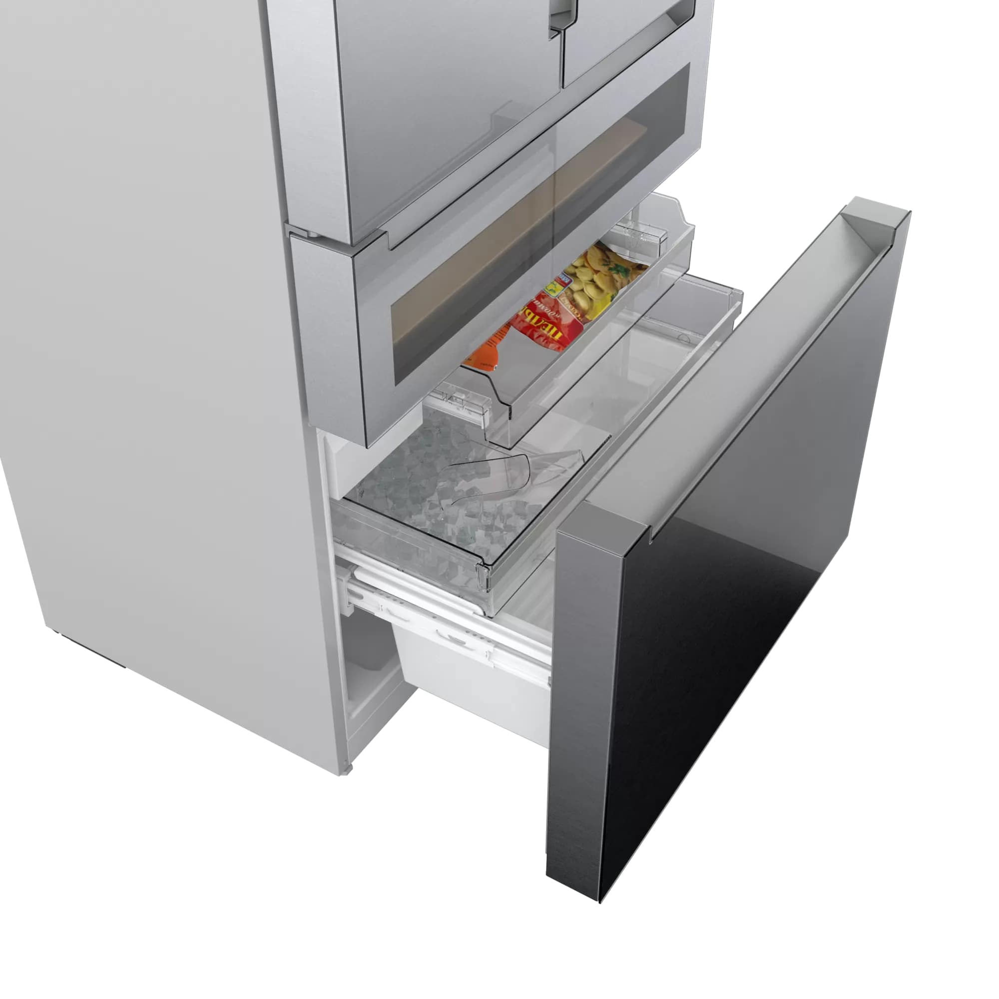 Bosch - 35.625 Inch 20.5 cu. ft French Door Refrigerator in Stainless - B36CL81ENG