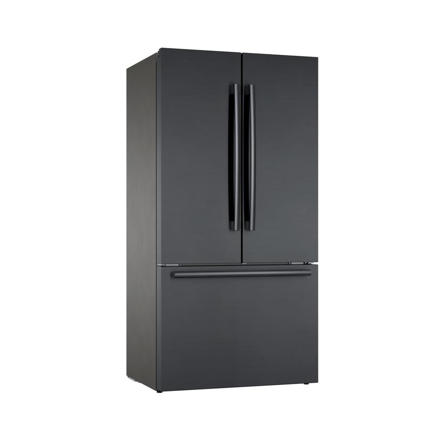 Bosch - 35.625 Inch 20.8 cu. ft French Door Refrigerator in Black Stainless - B36CT80SNB