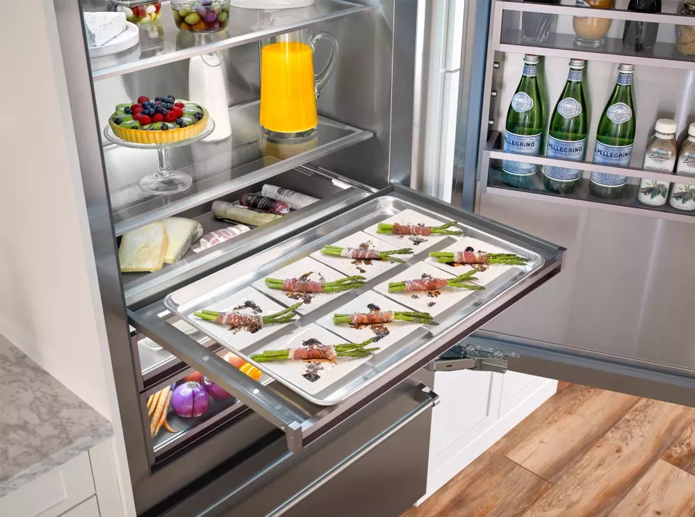 BlueStar - 35.75 Inch 22.4 cu. ft Built In / Integrated Bottom Mount Refrigerator in Stainless - BBB36R2PLT